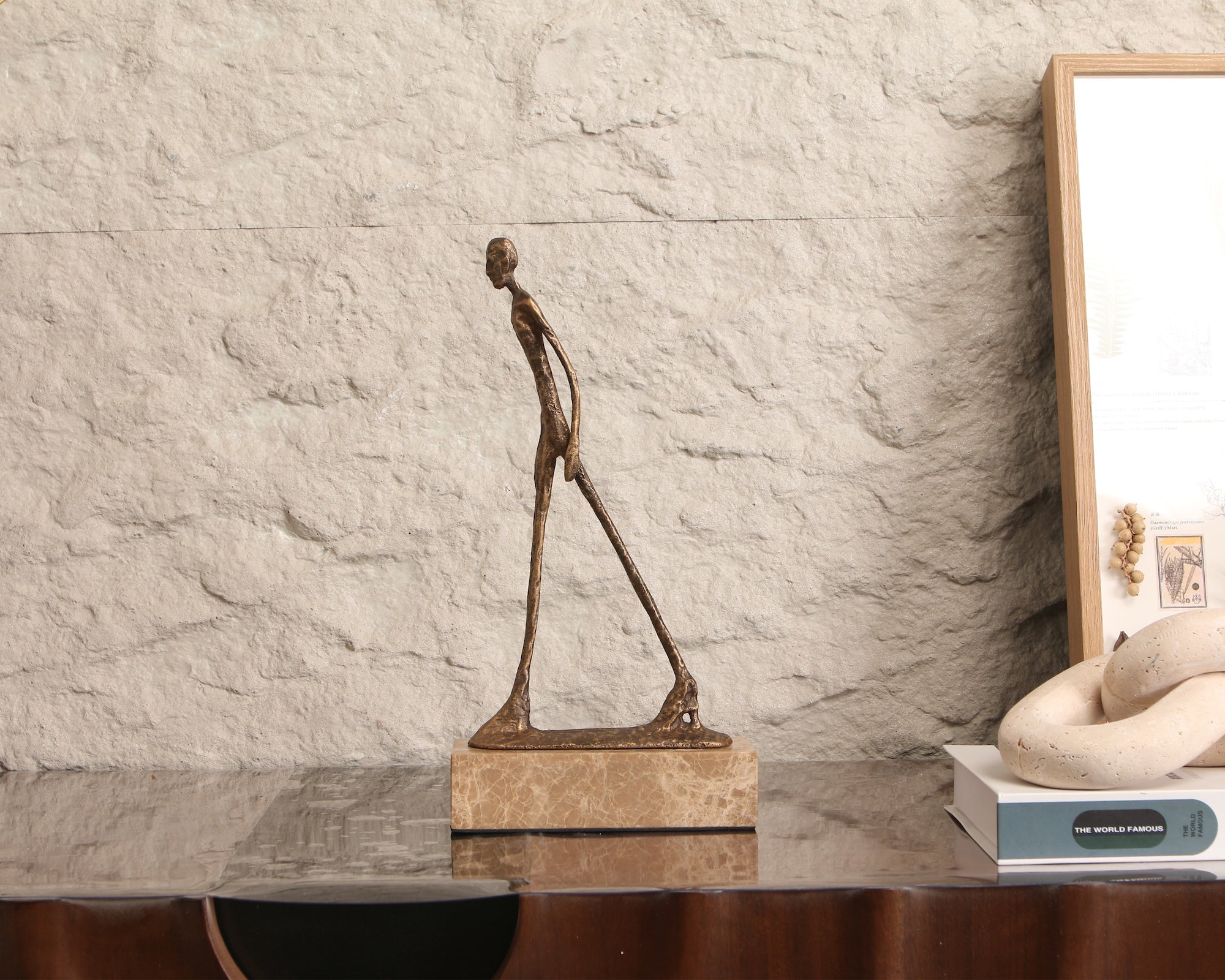 Stride Sculpture - Gold Bronze