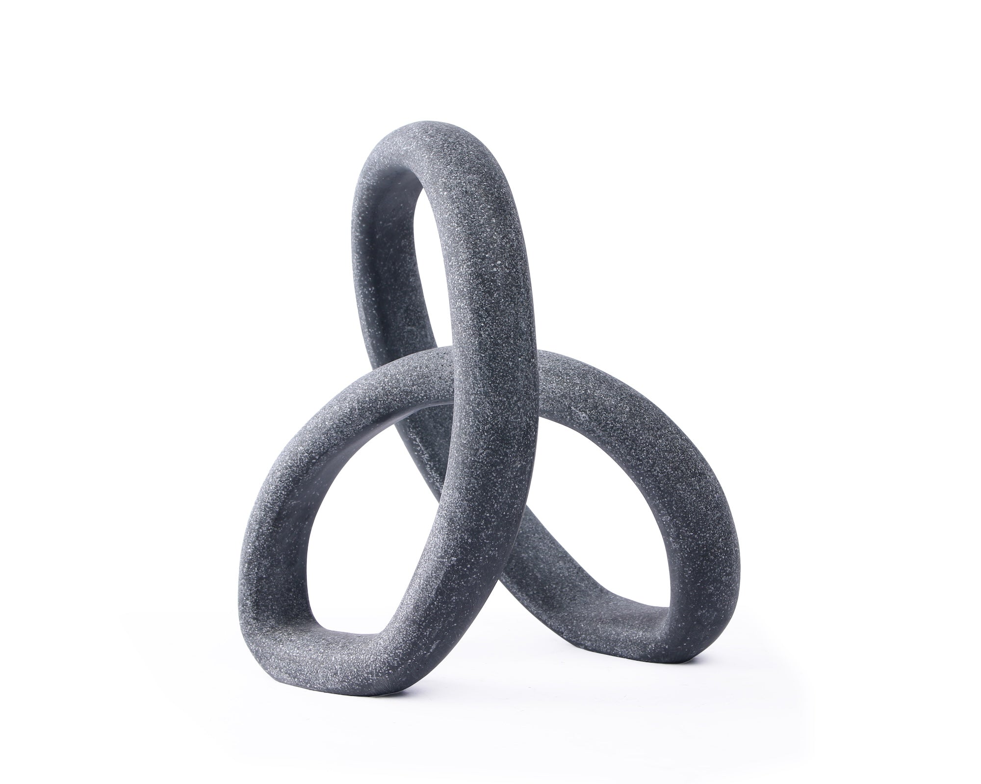 Loop Sculpture - Matte Black Marble Effect