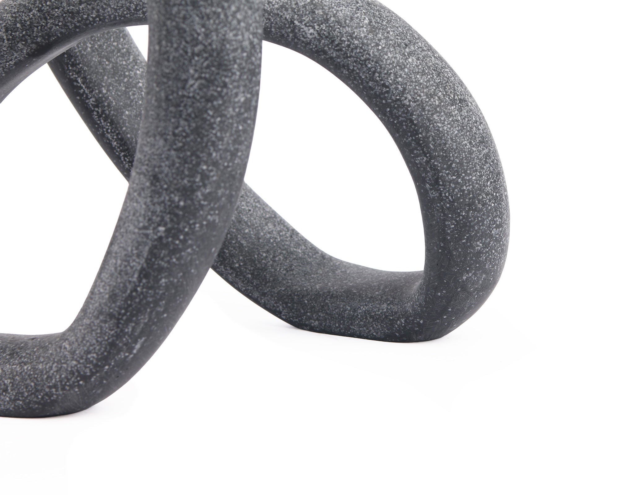 Loop Sculpture - Matte Black Marble Effect