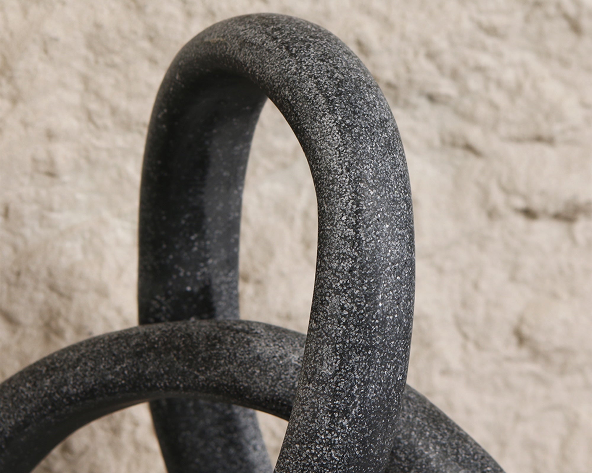 Loop Sculpture - Matte Black Marble Effect