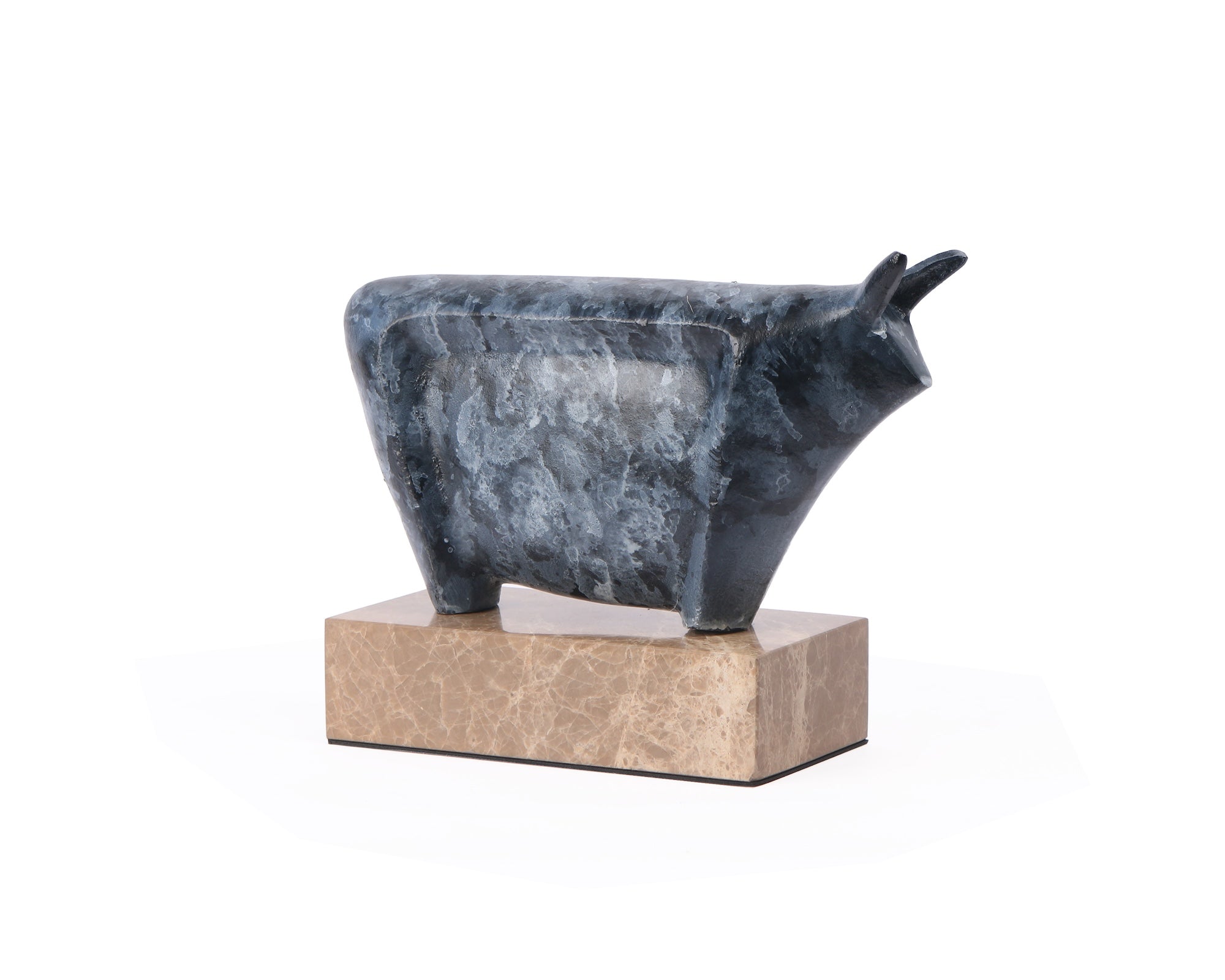 Rhino Sculpture - Antique Blue/Grey