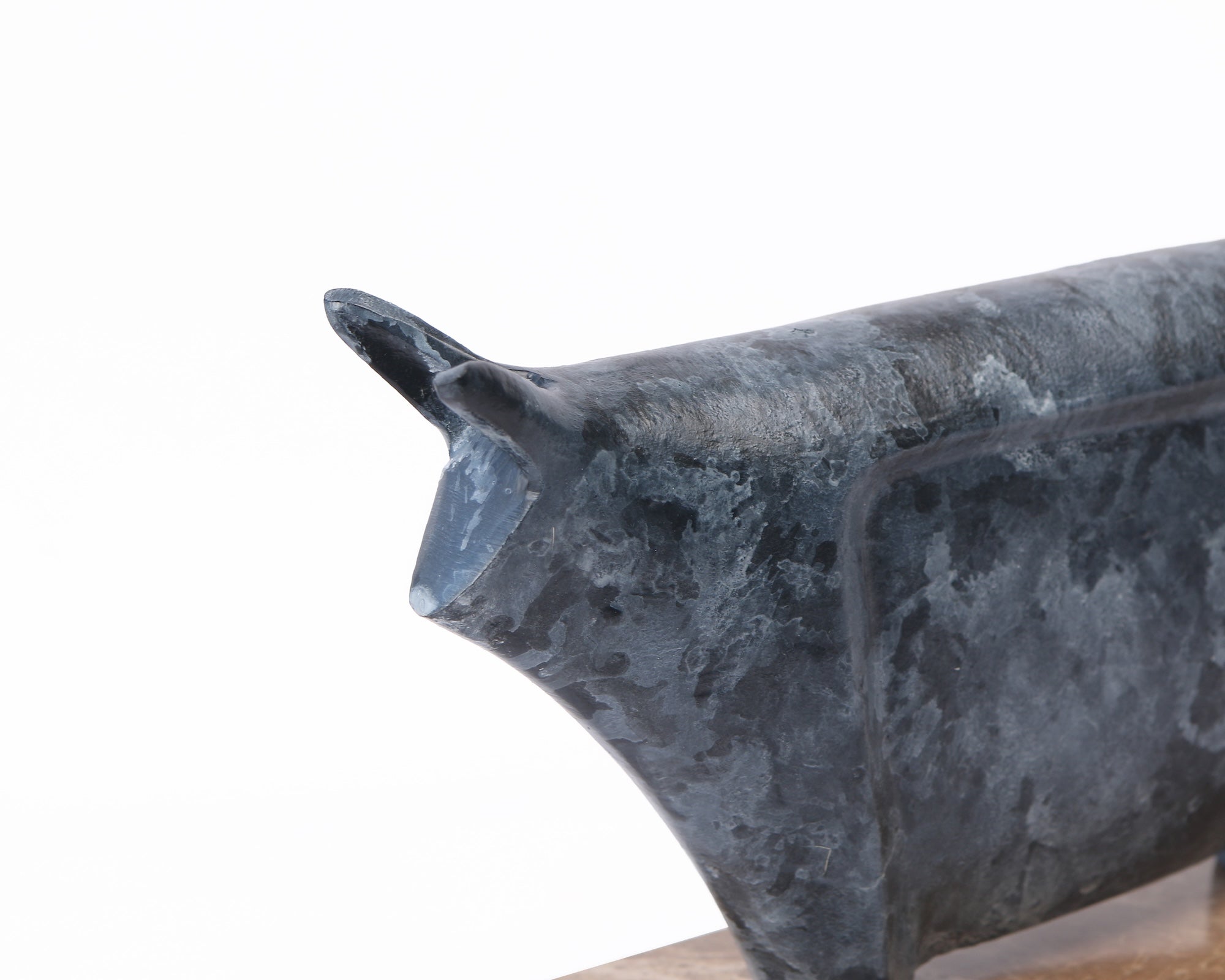 Rhino Sculpture - Antique Blue/Grey