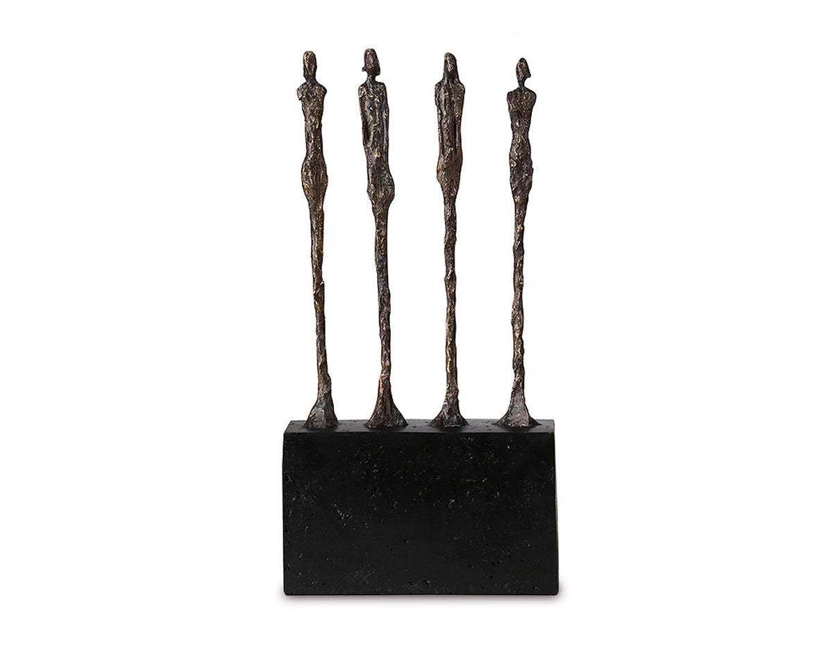 Unity Four Men Sculpture  - Black Resin