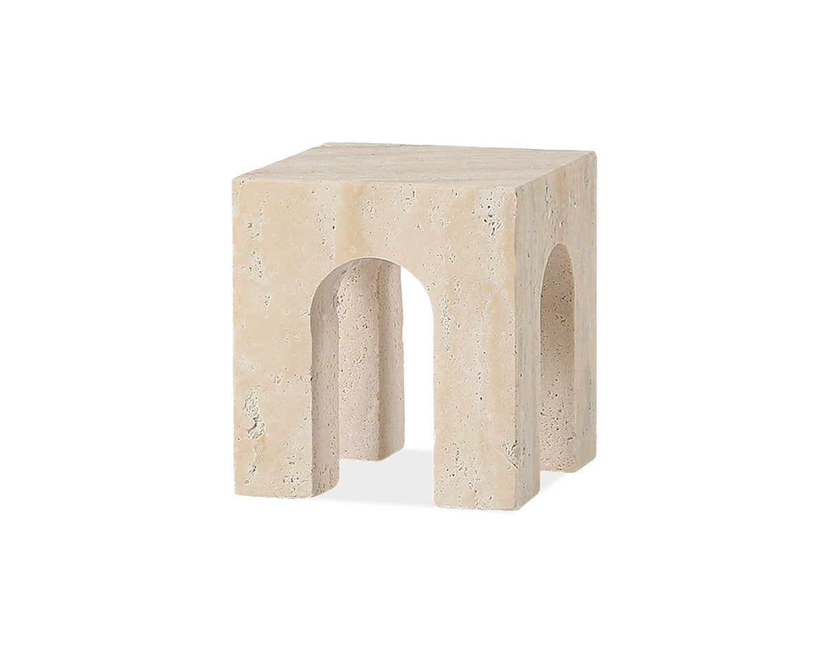 Porte Travertine Sculpture Small  -  Beige Marble