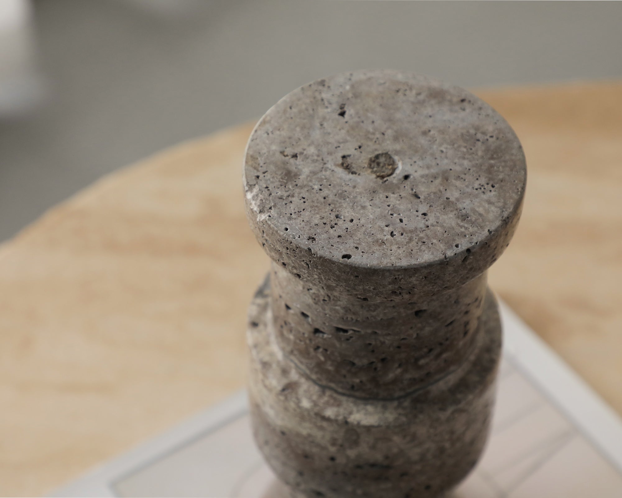 Tasso Candle Holder - Dark Brown Marble