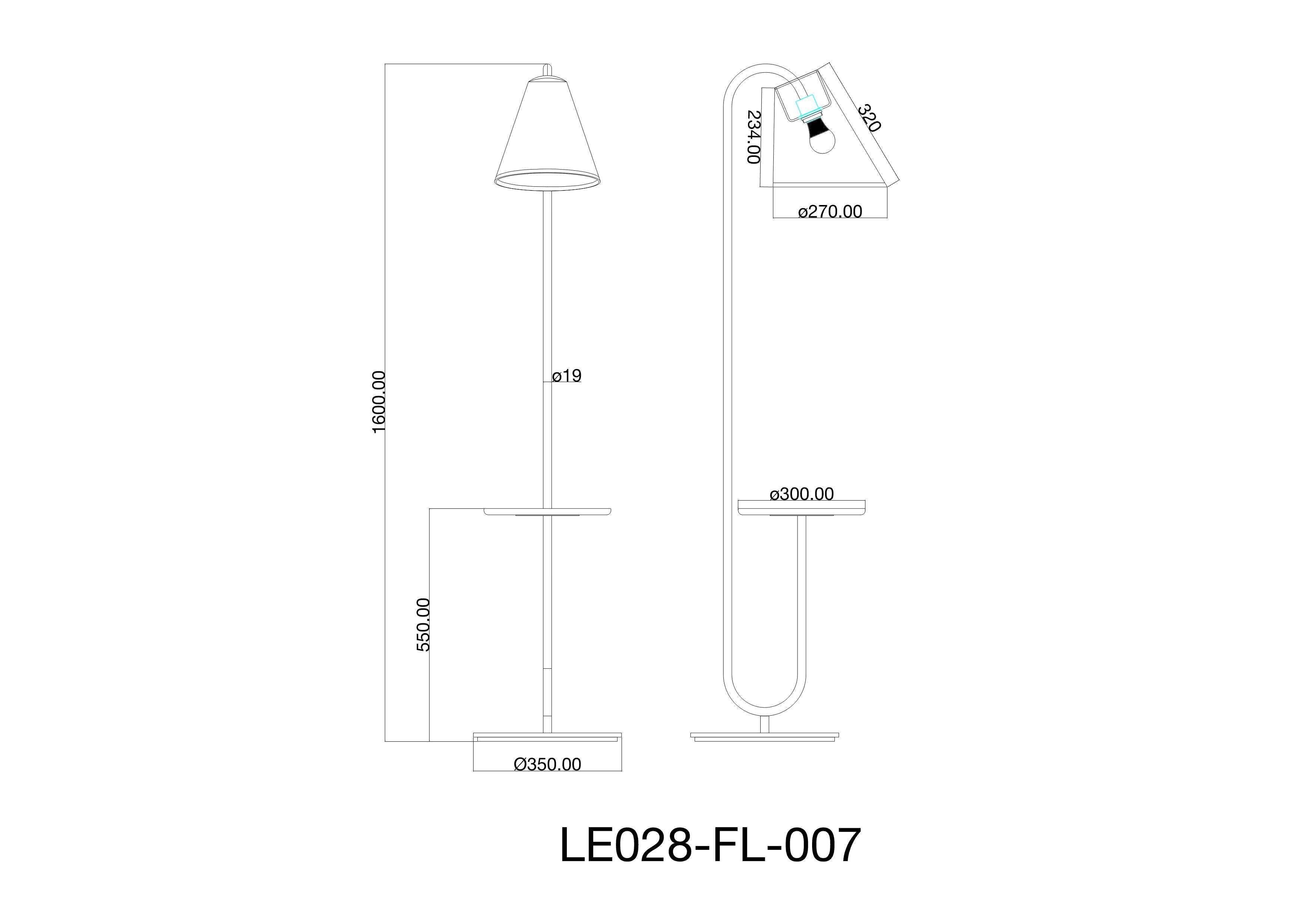 Edgar Floor Lamp - Carrara Marble and White Linen