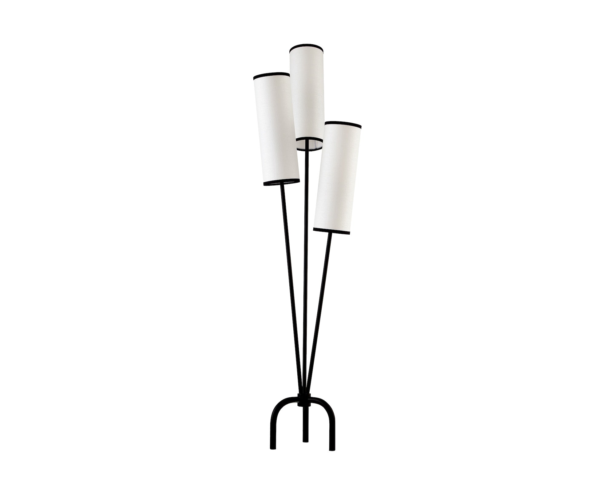 Trevi Floor Lamp - White Linen/Black Metal