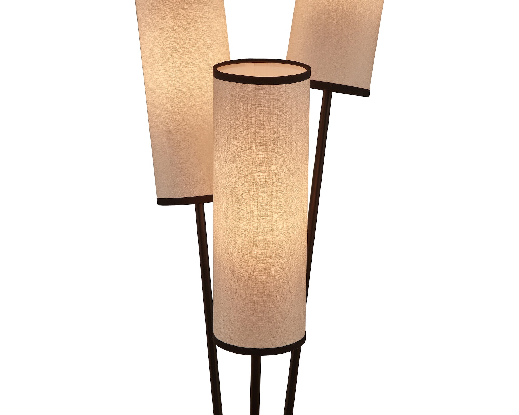 Trevi Floor Lamp - White Linen/Black Metal