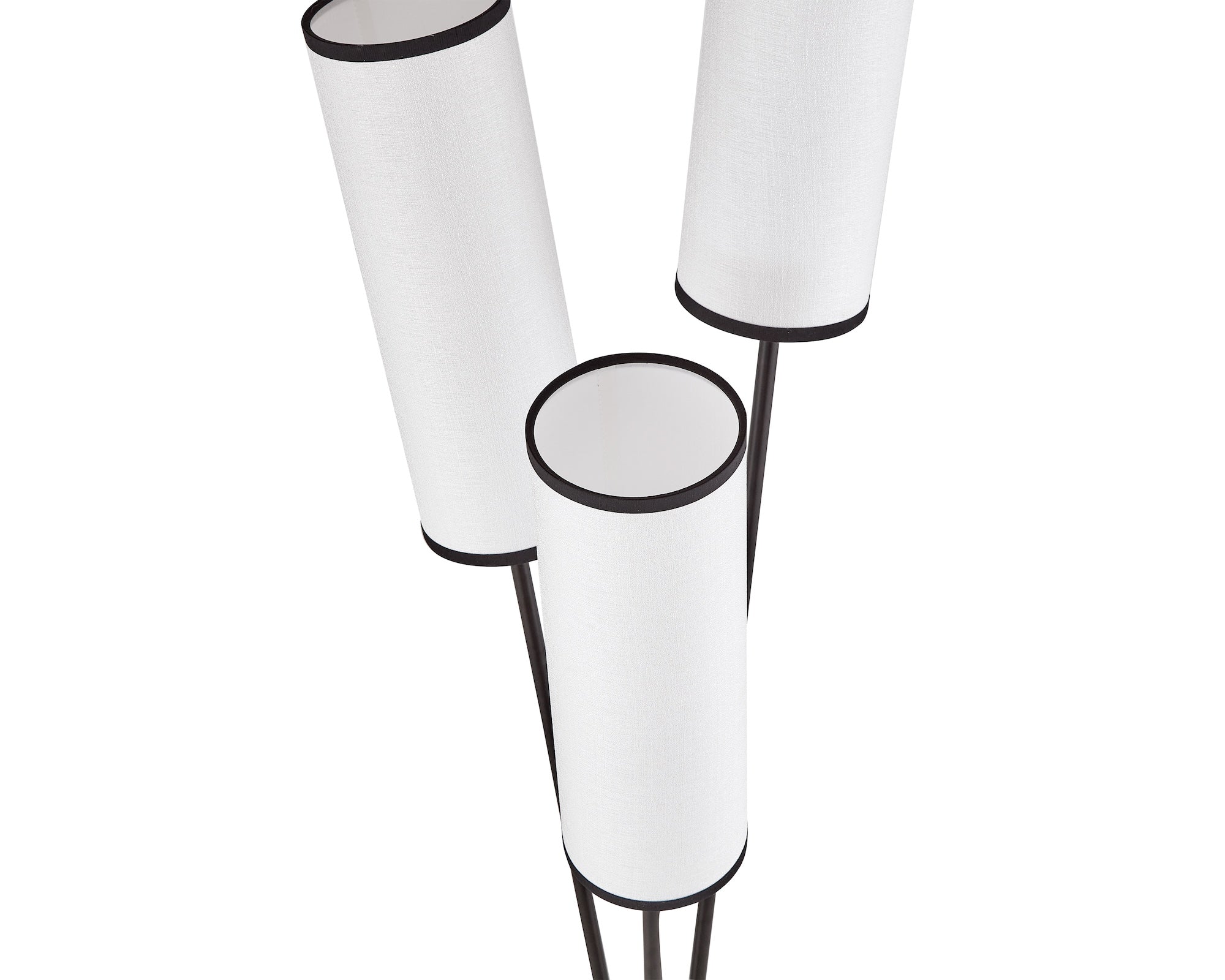 Trevi Floor Lamp - White Linen/Black Metal