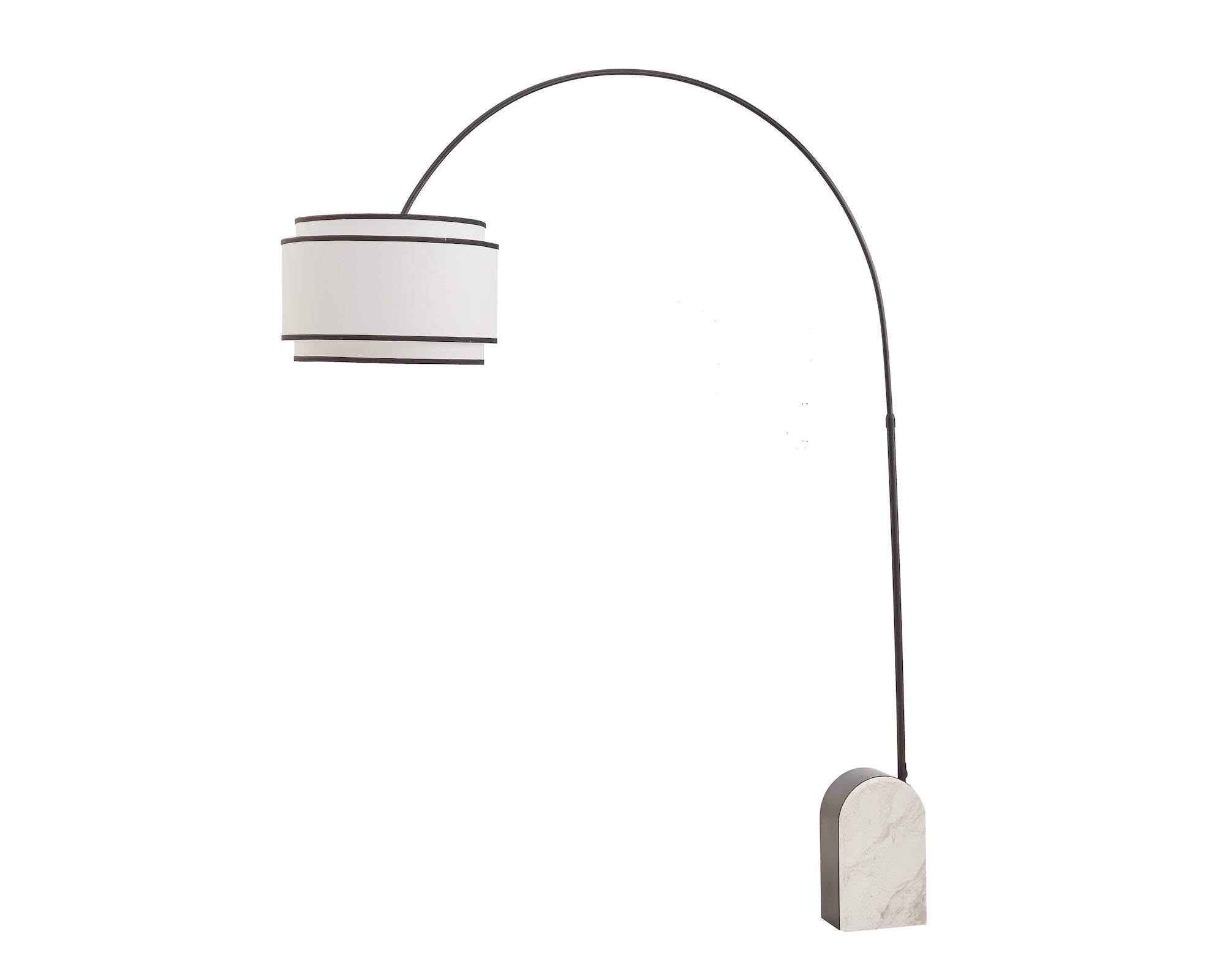 Arcadia Floor Lamp - White Marble/Matt Black Metal/White Linen
