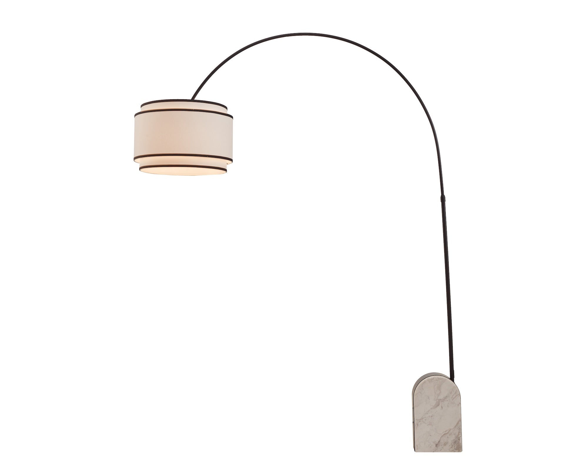 Arcadia Floor Lamp - White Marble/Matt Black Metal/White Linen