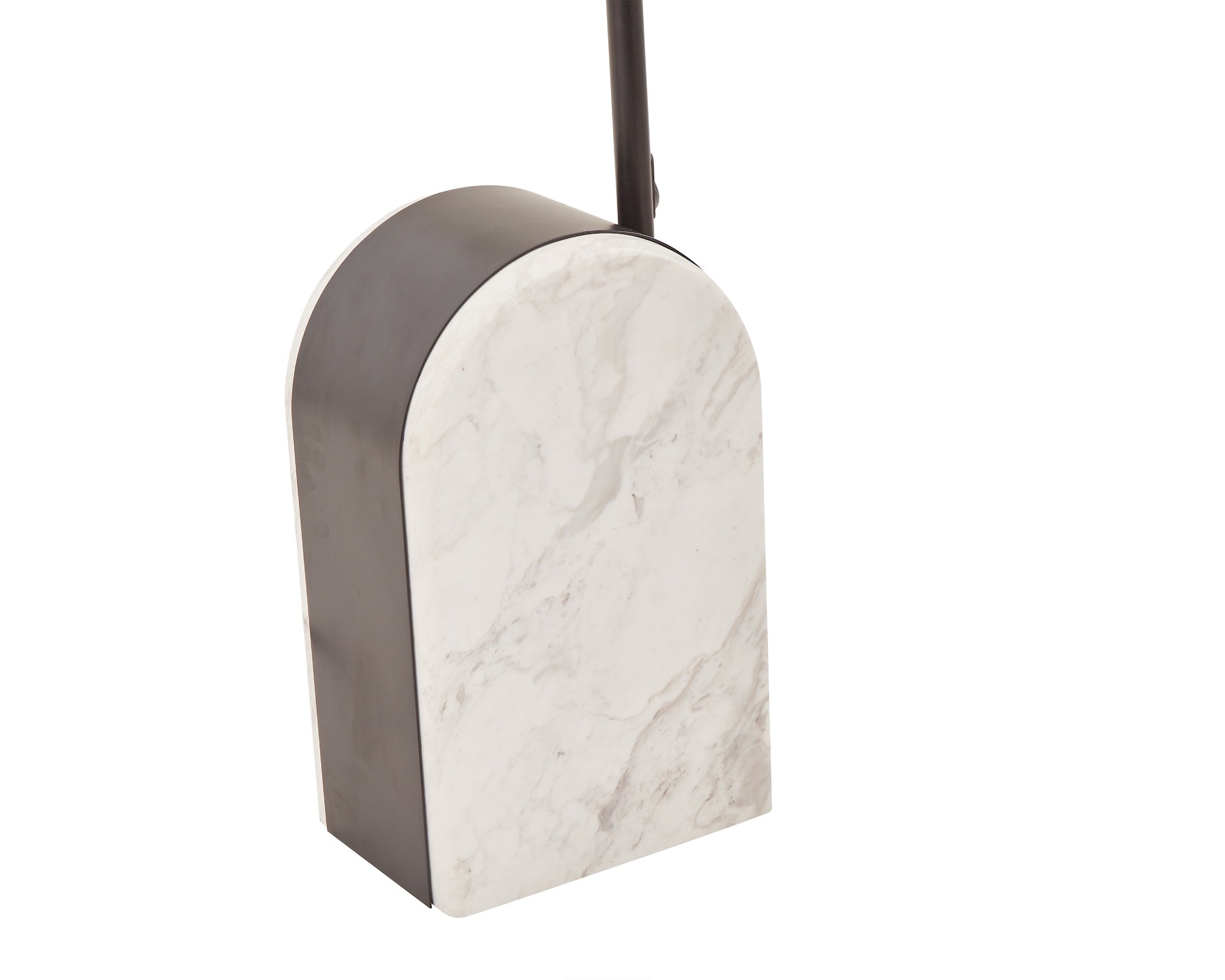 Arcadia Floor Lamp - White Marble/Matt Black Metal/White Linen