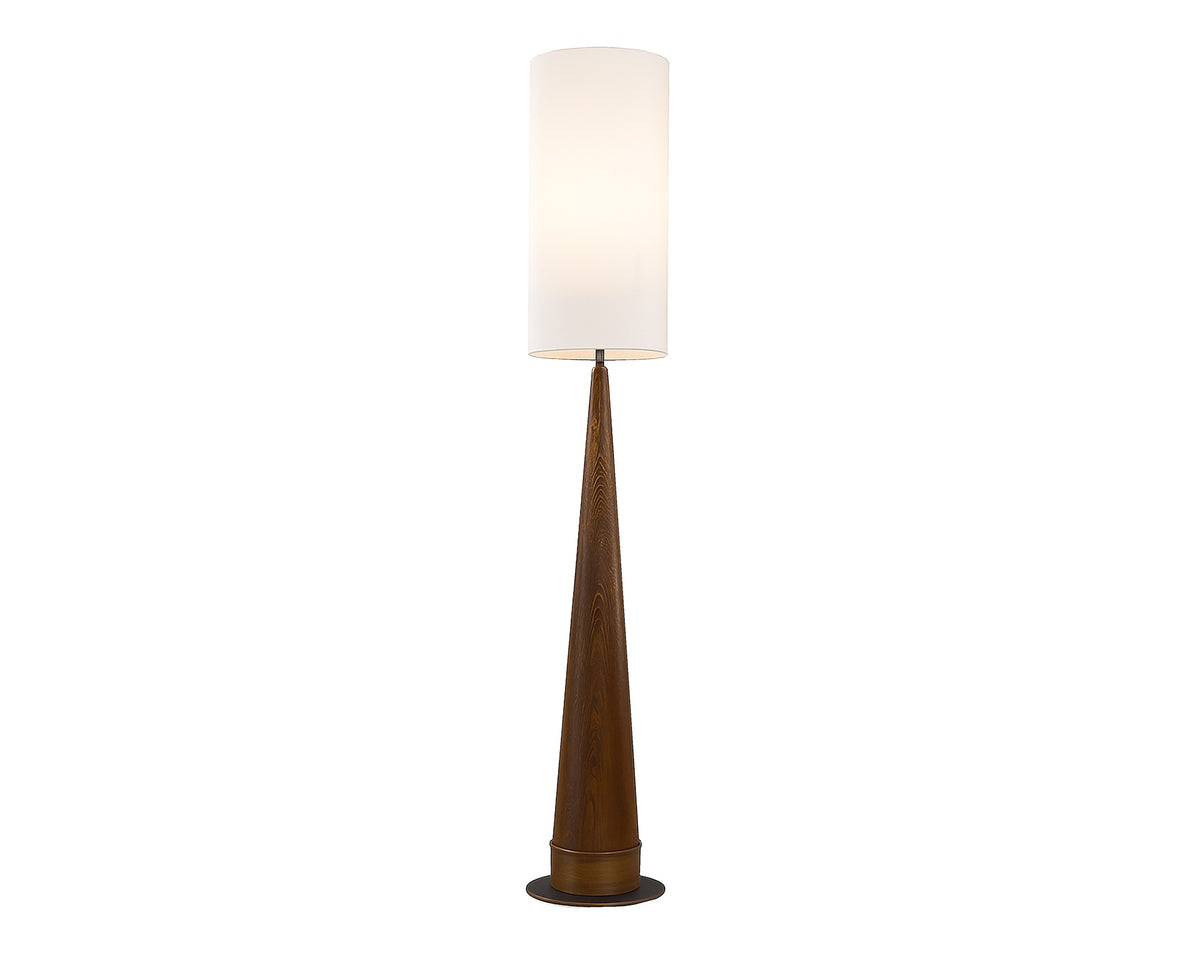 Velta Floor Lamp - Classic Brown Ash and Antique Bronze
