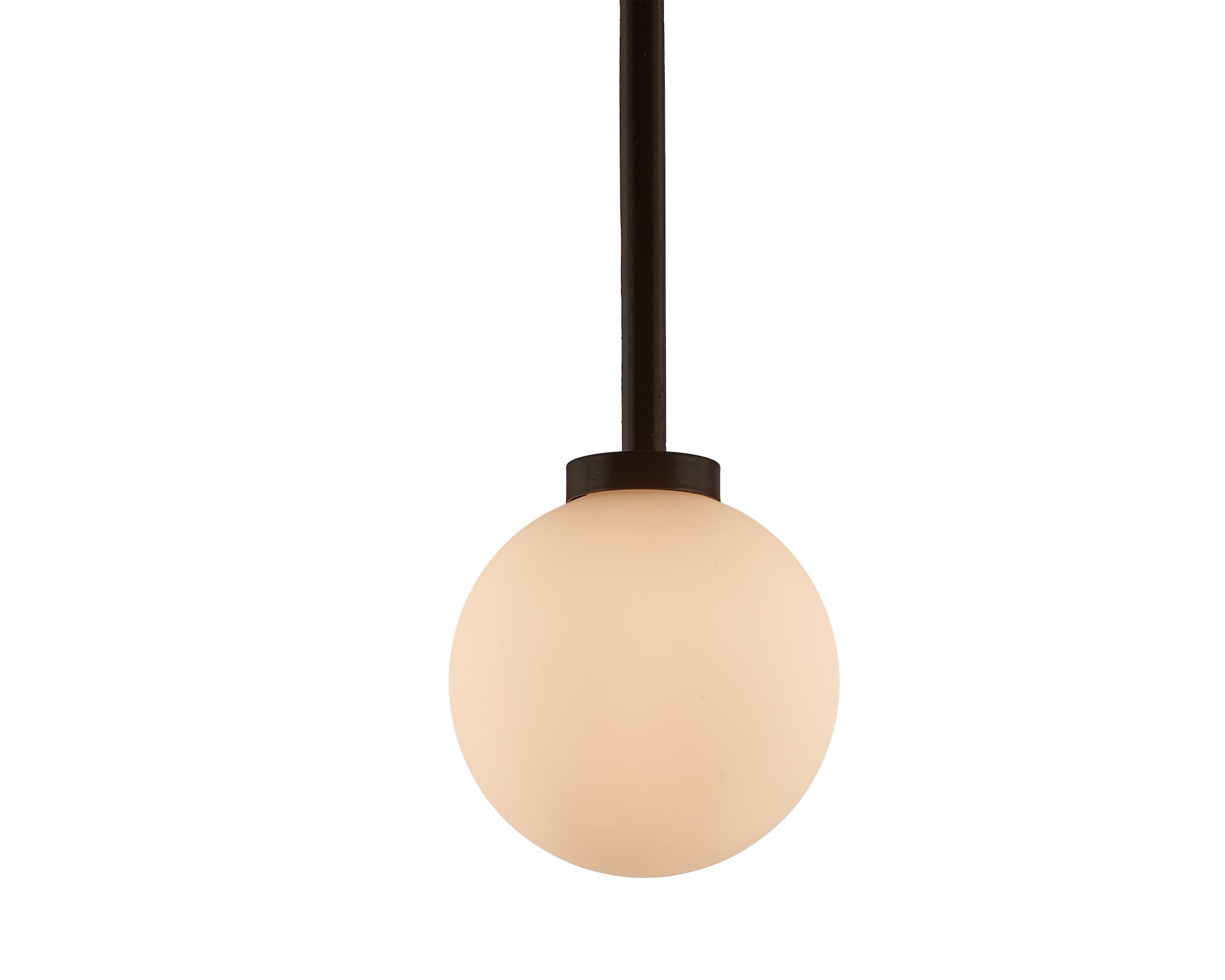 Arket Pendant Lamp - White Frosted Glass Globe/Black Metal