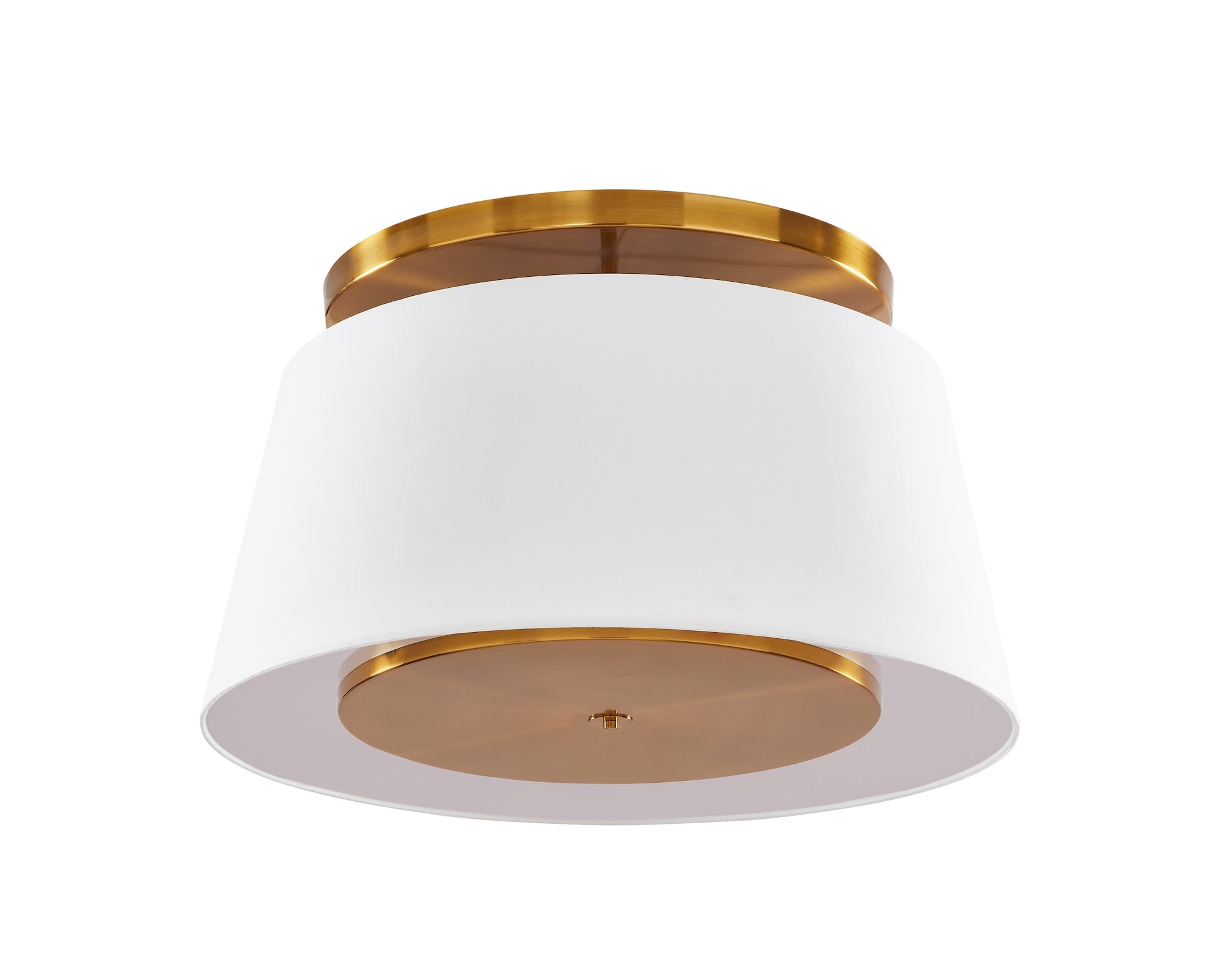 Mila Ceiling Lamp - Antique Hairline Bronze/Off White Linen Shade