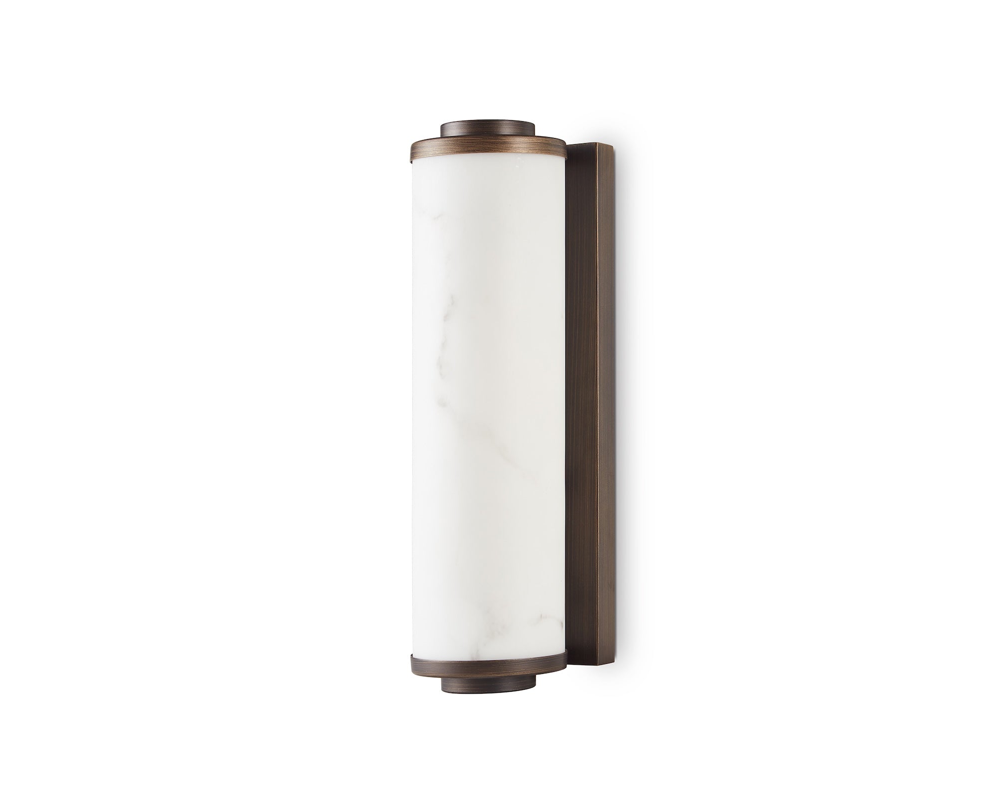 Fento IP44 (Small) Wall Lamp - Antique Bronze and Alabaster Effect