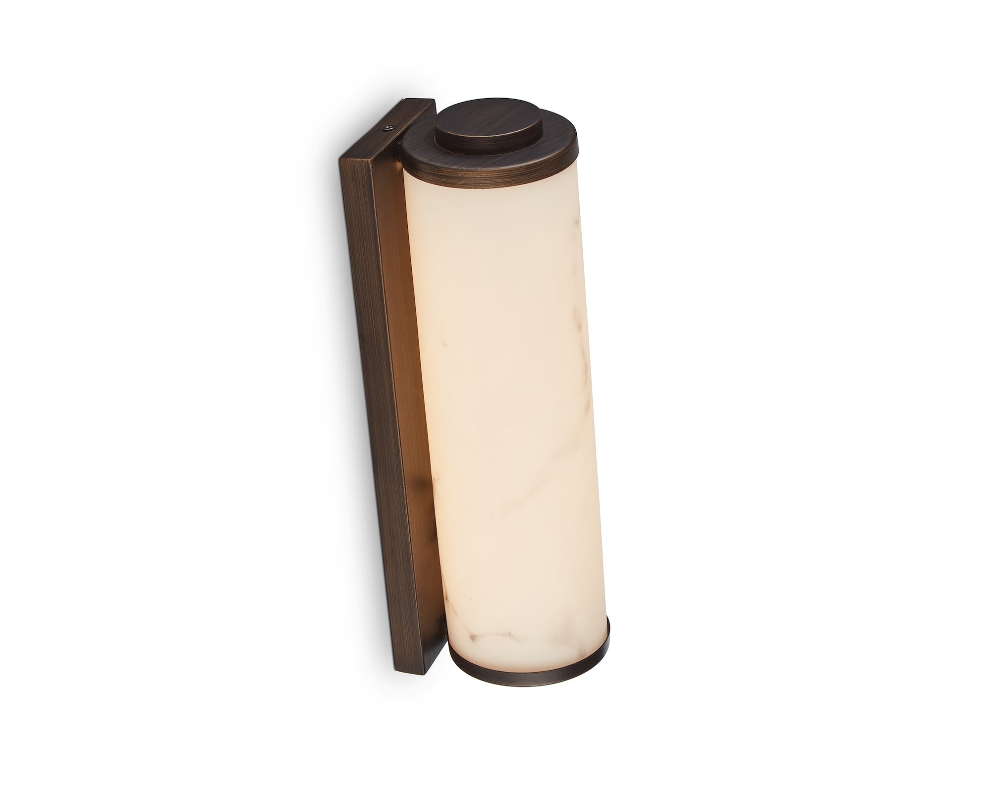 Fento IP44 (Small) Wall Lamp - Antique Bronze and Alabaster Effect