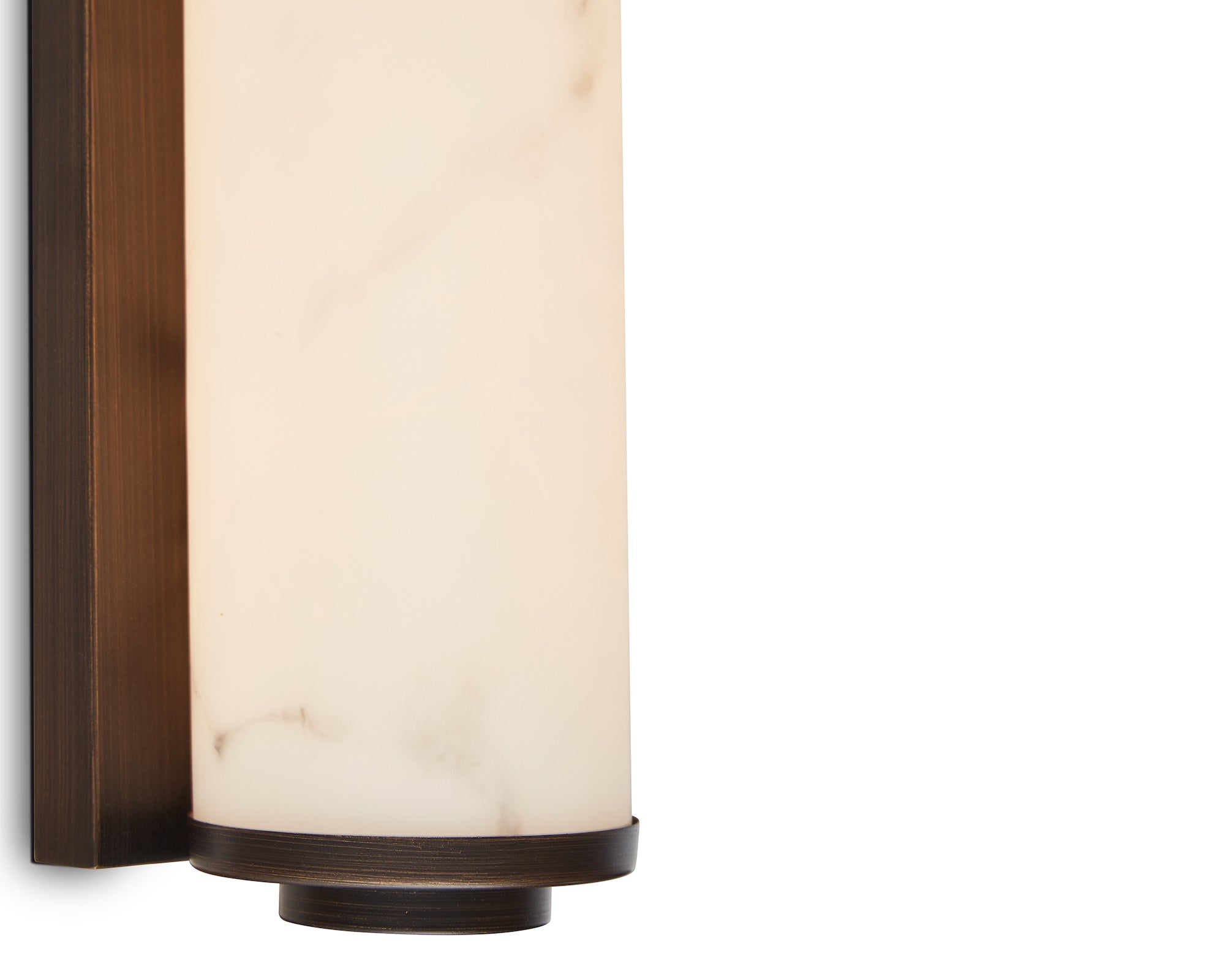 Fento IP44 (Small) Wall Lamp - Antique Bronze and Alabaster Effect