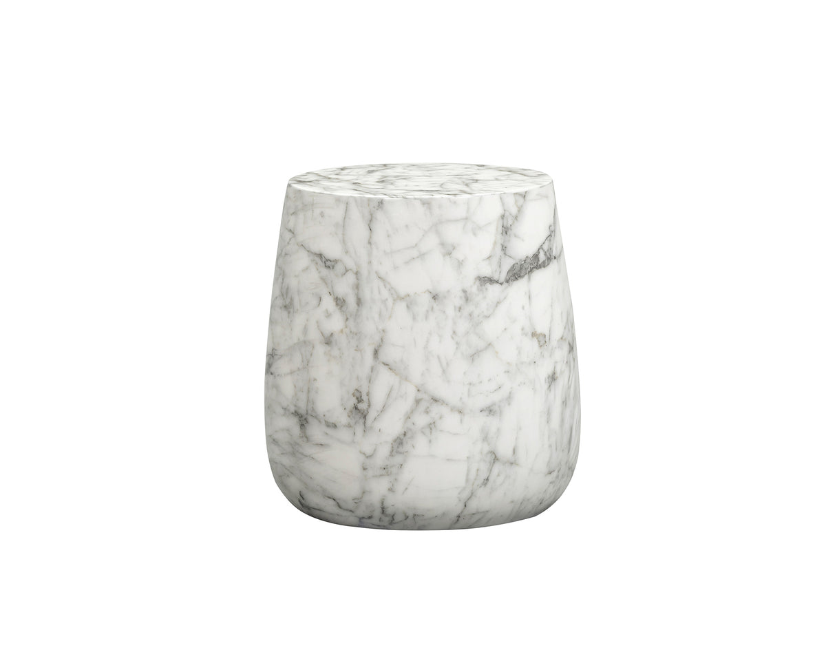 Bongo Side Table - Carrara White Marble Effect