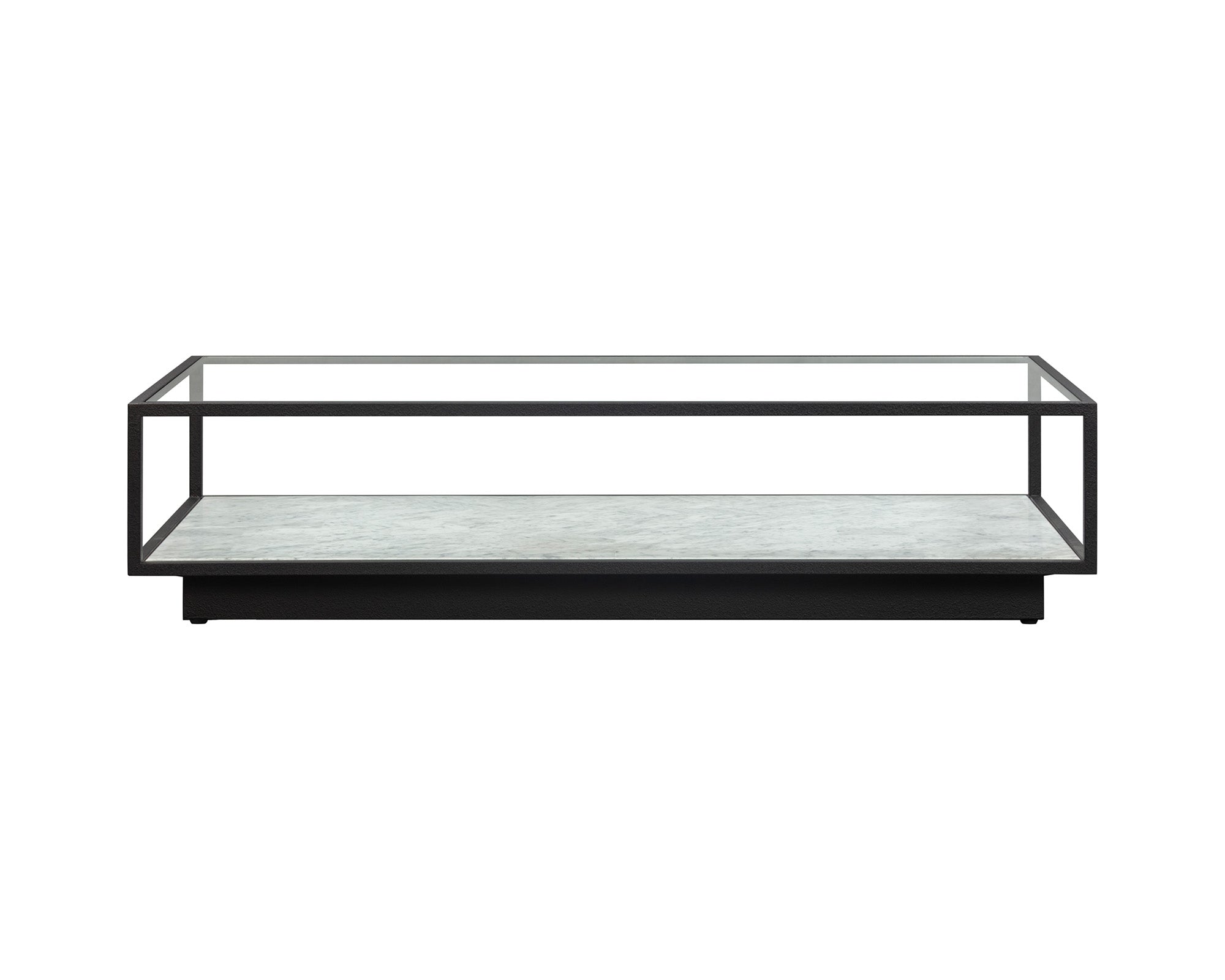 Belmon Coffee Table - Carrara Marble and Black Textured Metal