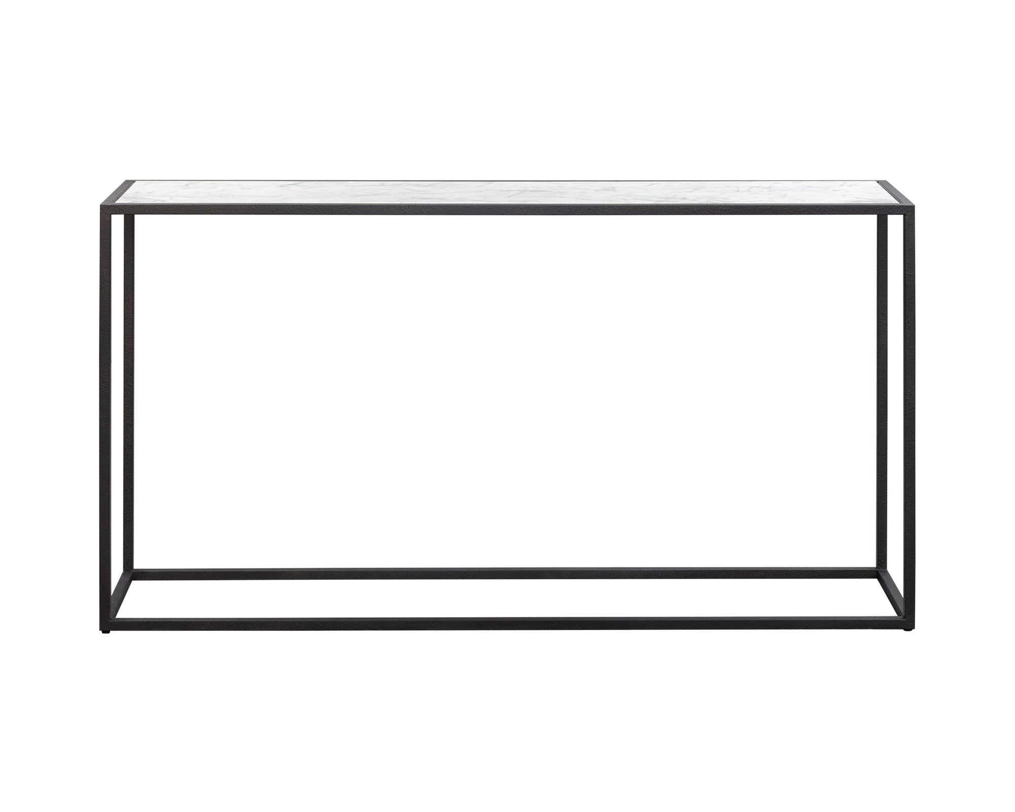 Noto Console Table - Carrara Marble and Black Textured Metal