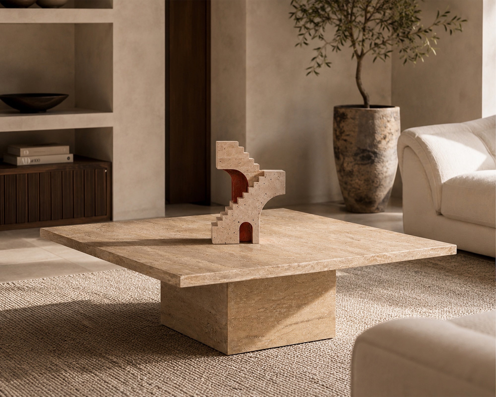 Onetti Coffee Table - Beige Travertine