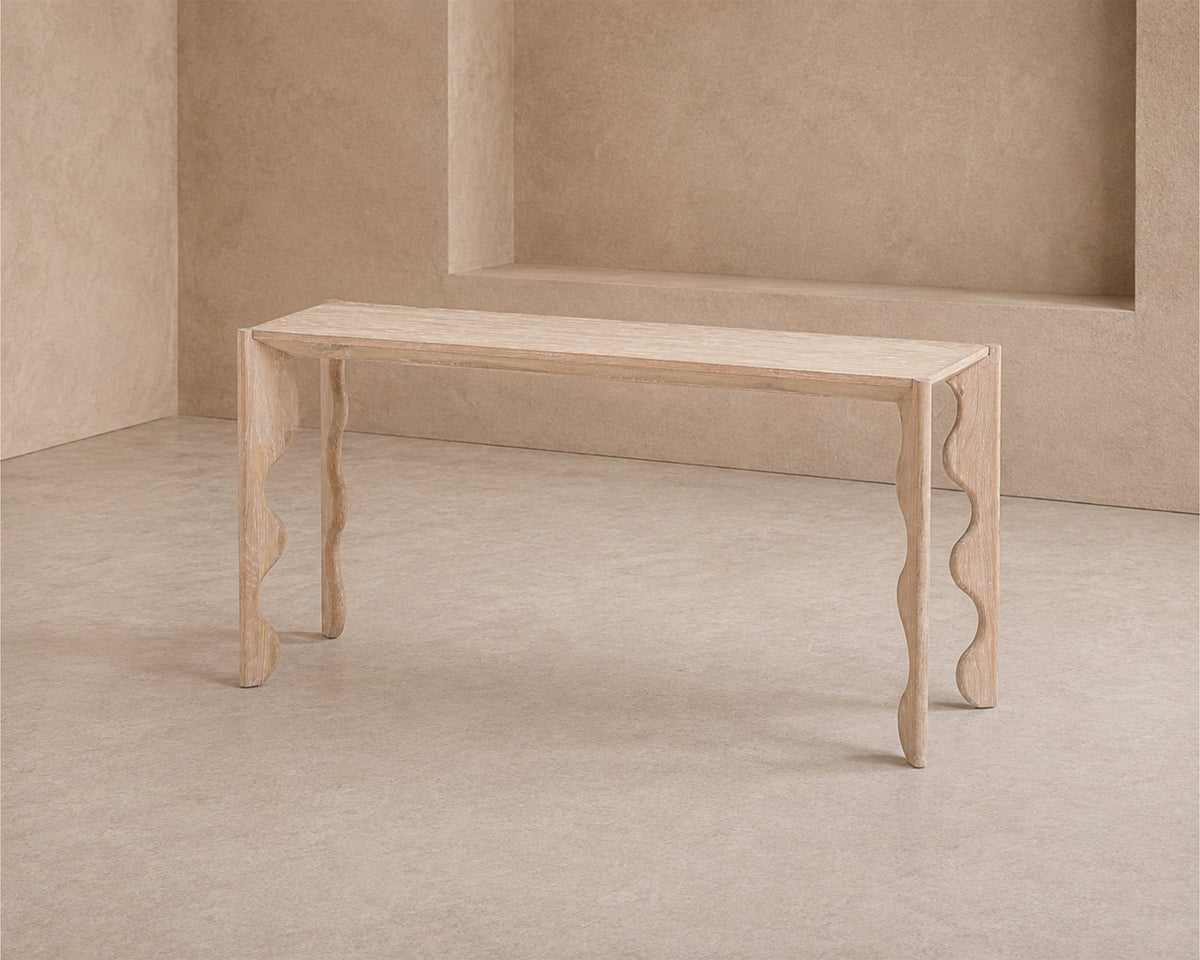 Oltok Console Table - Brushed Natural American White Oak