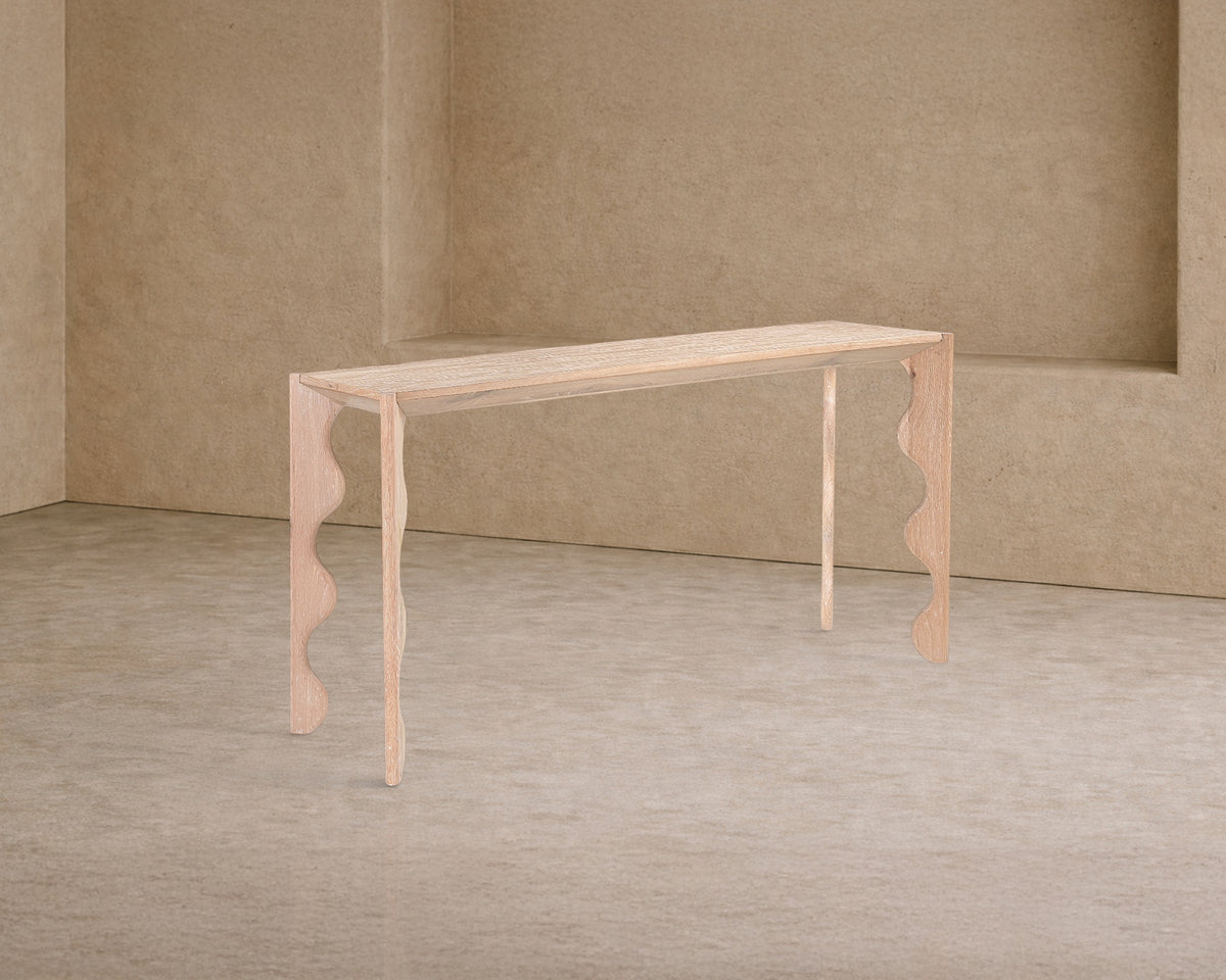 Oltok Console Table - Brushed Natural American White Oak
