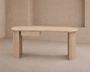 Lluna Desk - Brushed Natural American White Oak