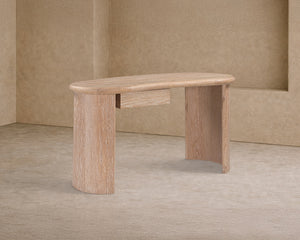 Lluna Desk - Brushed Natural American White Oak