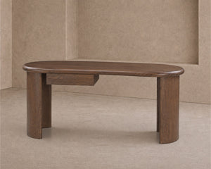 Lluna Desk - Brushed Mid-brown Oak
