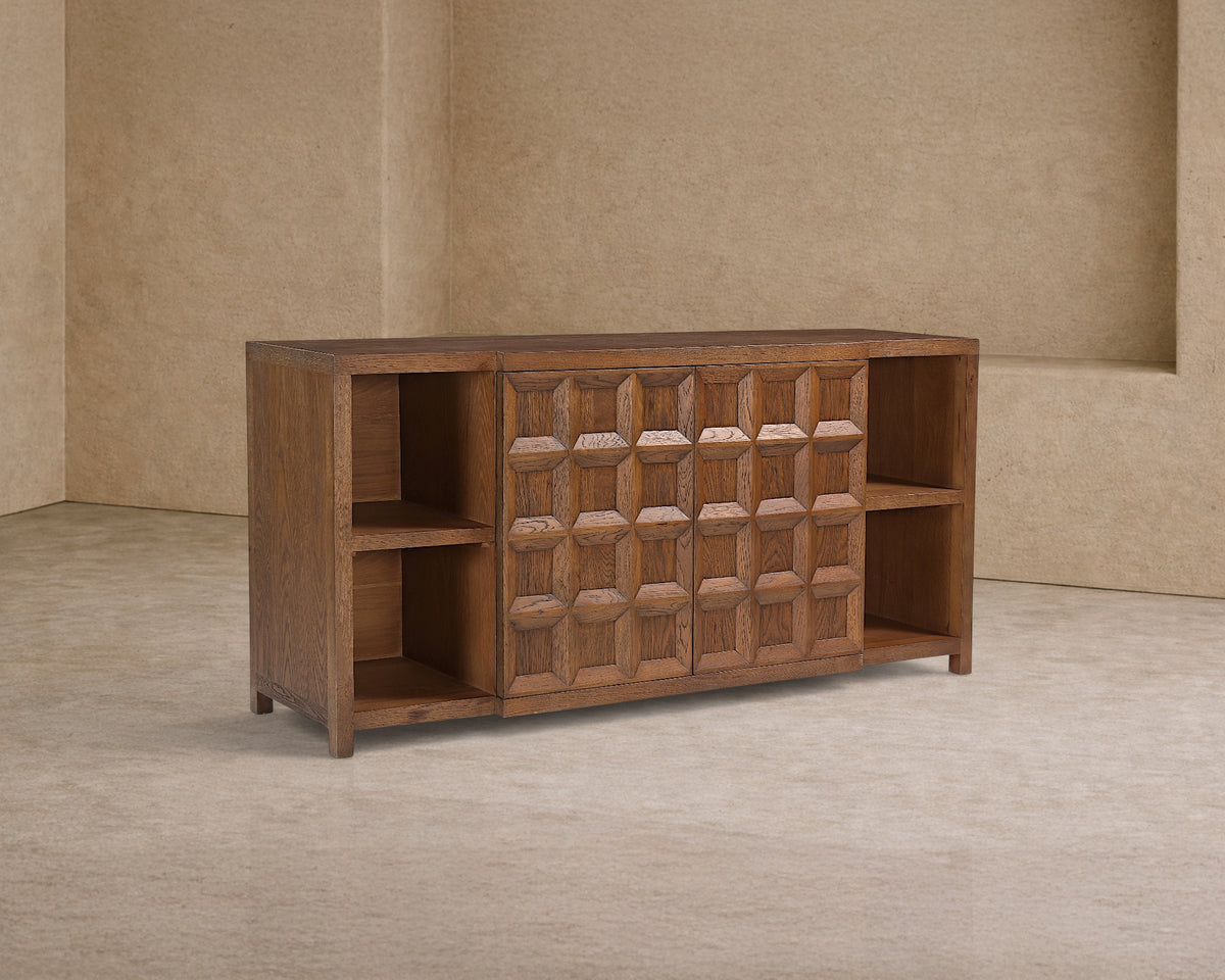 Llauna 4 Door Sideboard  - Brushed Mid Brown Oak