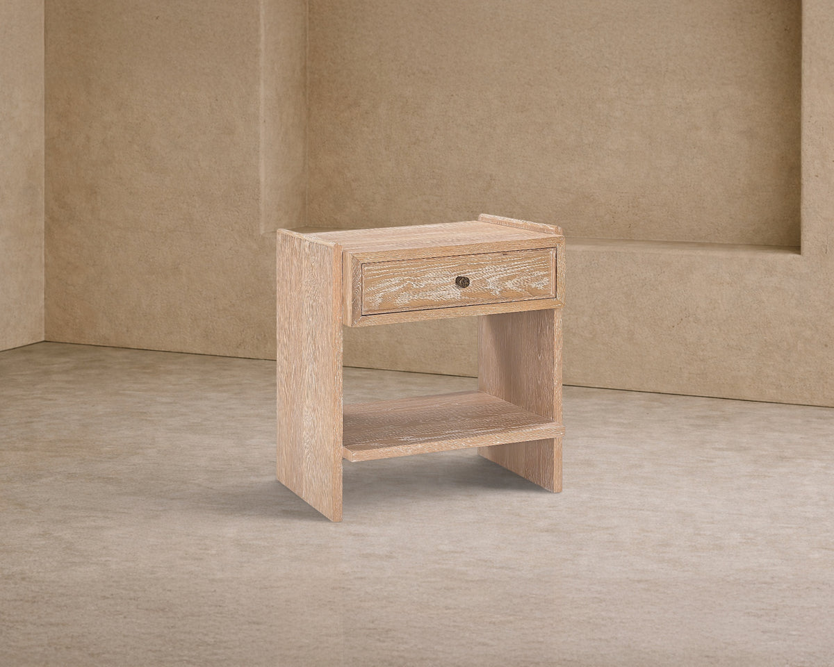 Trive Bedside Table - Brushed Natural American White Oak