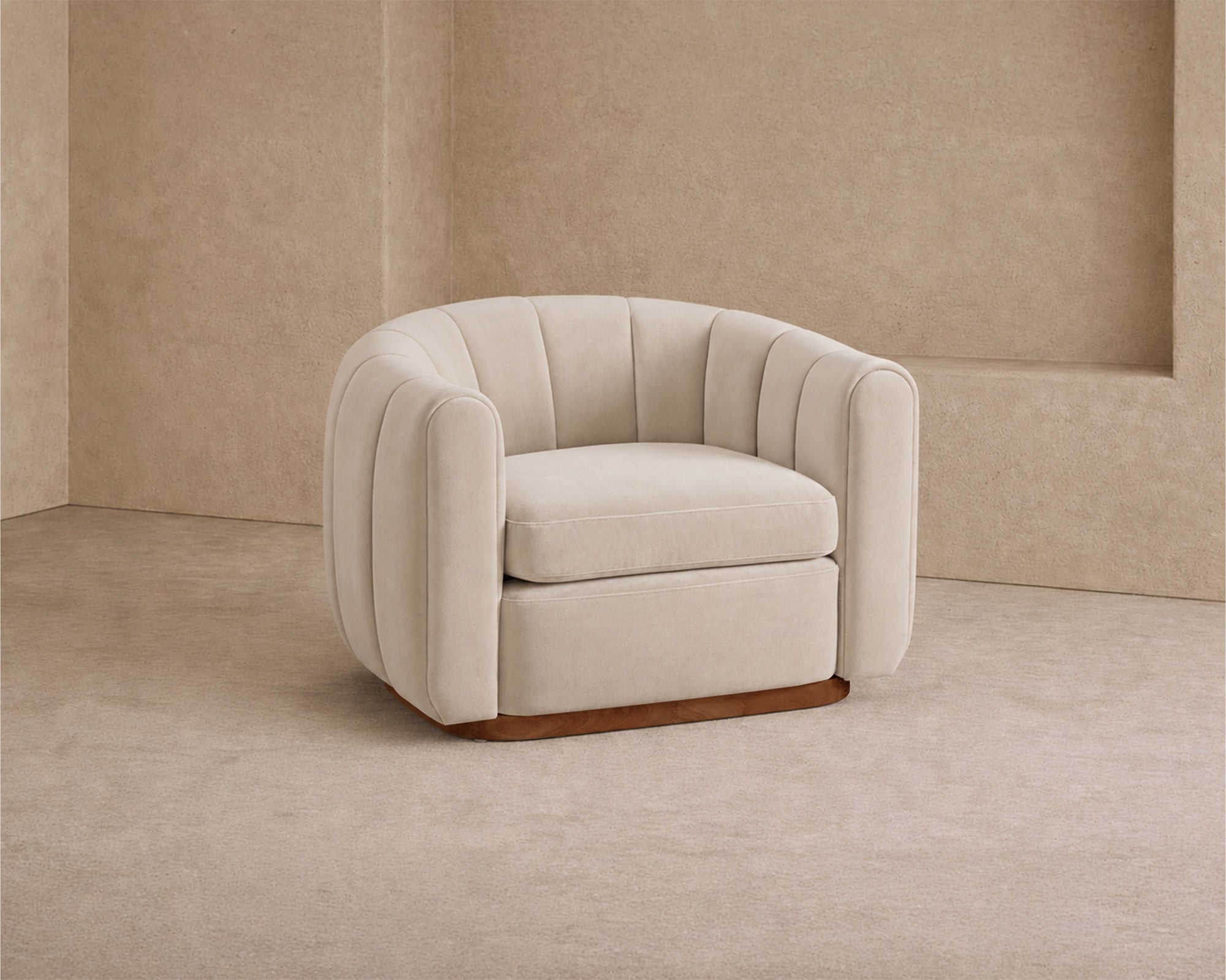 Arles Occasional Chair - Melbourne Stone & Walnut