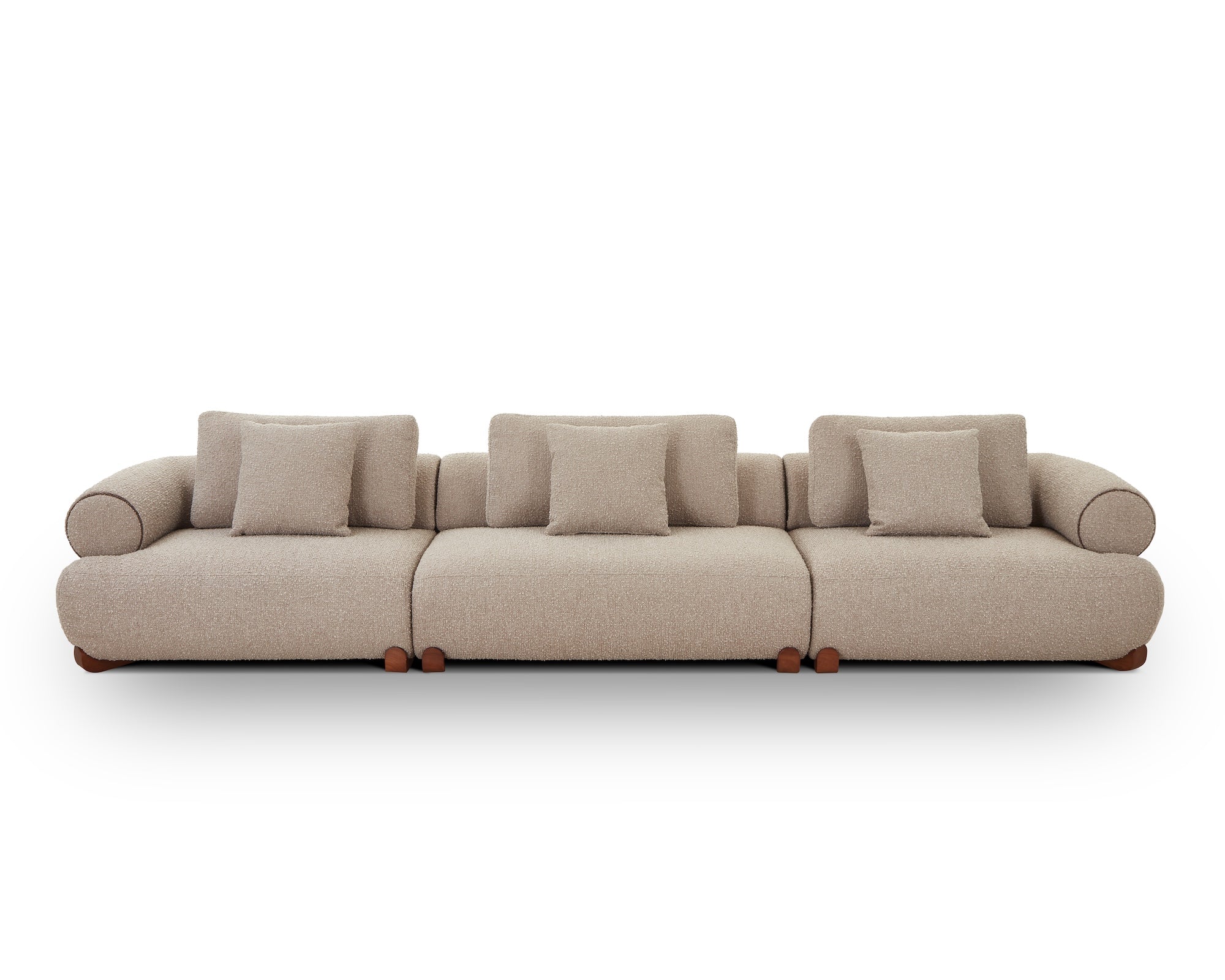 Cotto Modular Sofa Middle Two Seater - Amalfy Taupe & Middle Brown
