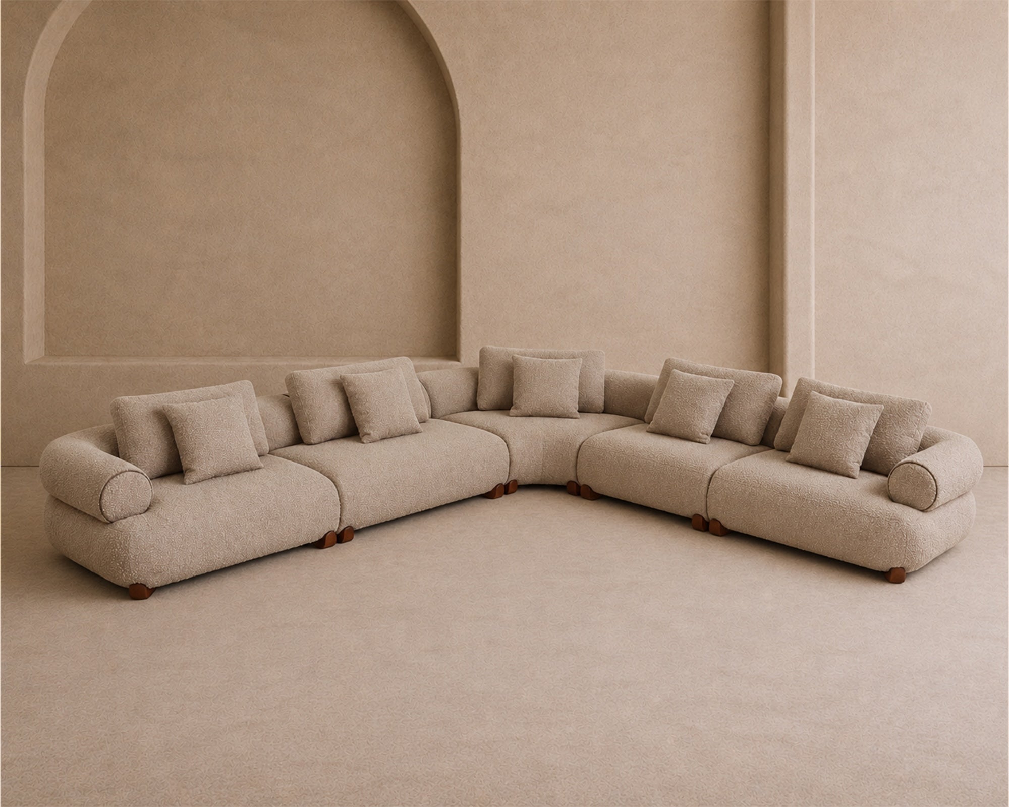 Cotto Modular Sofa Right - Amalfy Taupe & Middle Brown