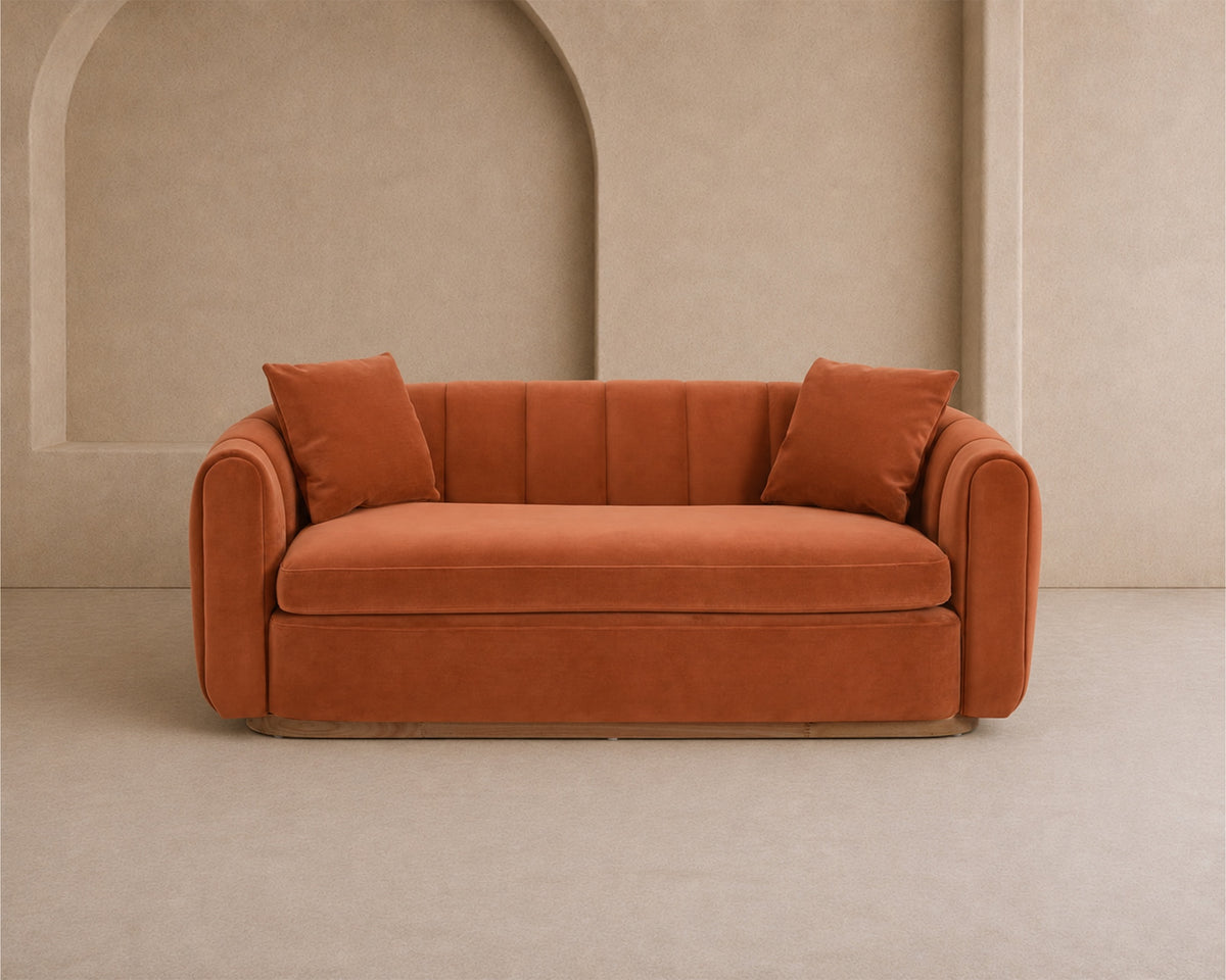 Arles 2 Seater Sofa - Melbourne Clay & Walnut