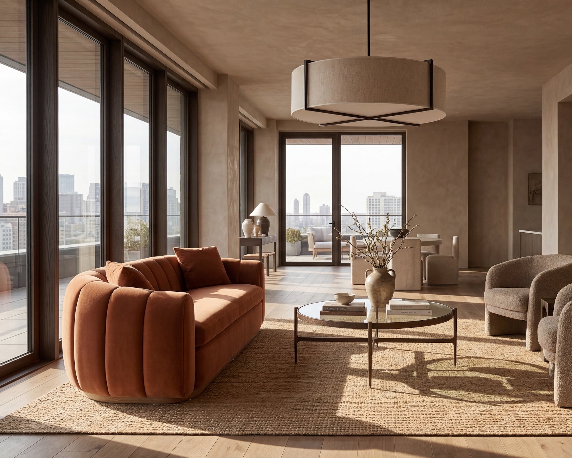 Arles 2 Seater Sofa - Melbourne Clay & Walnut