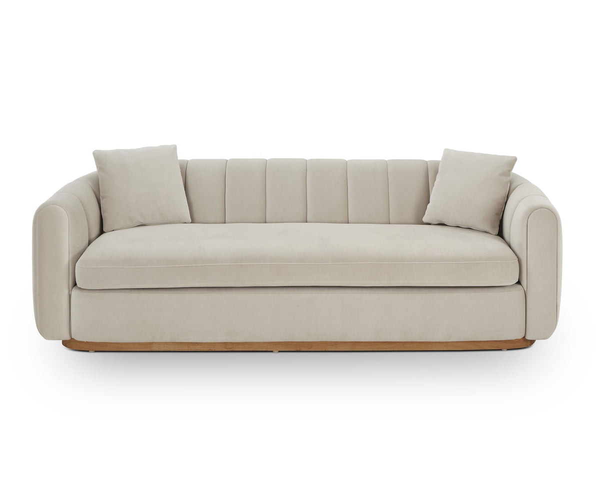 Arles 3 Seater Sofa - Melbourne Stone & Natural Wood