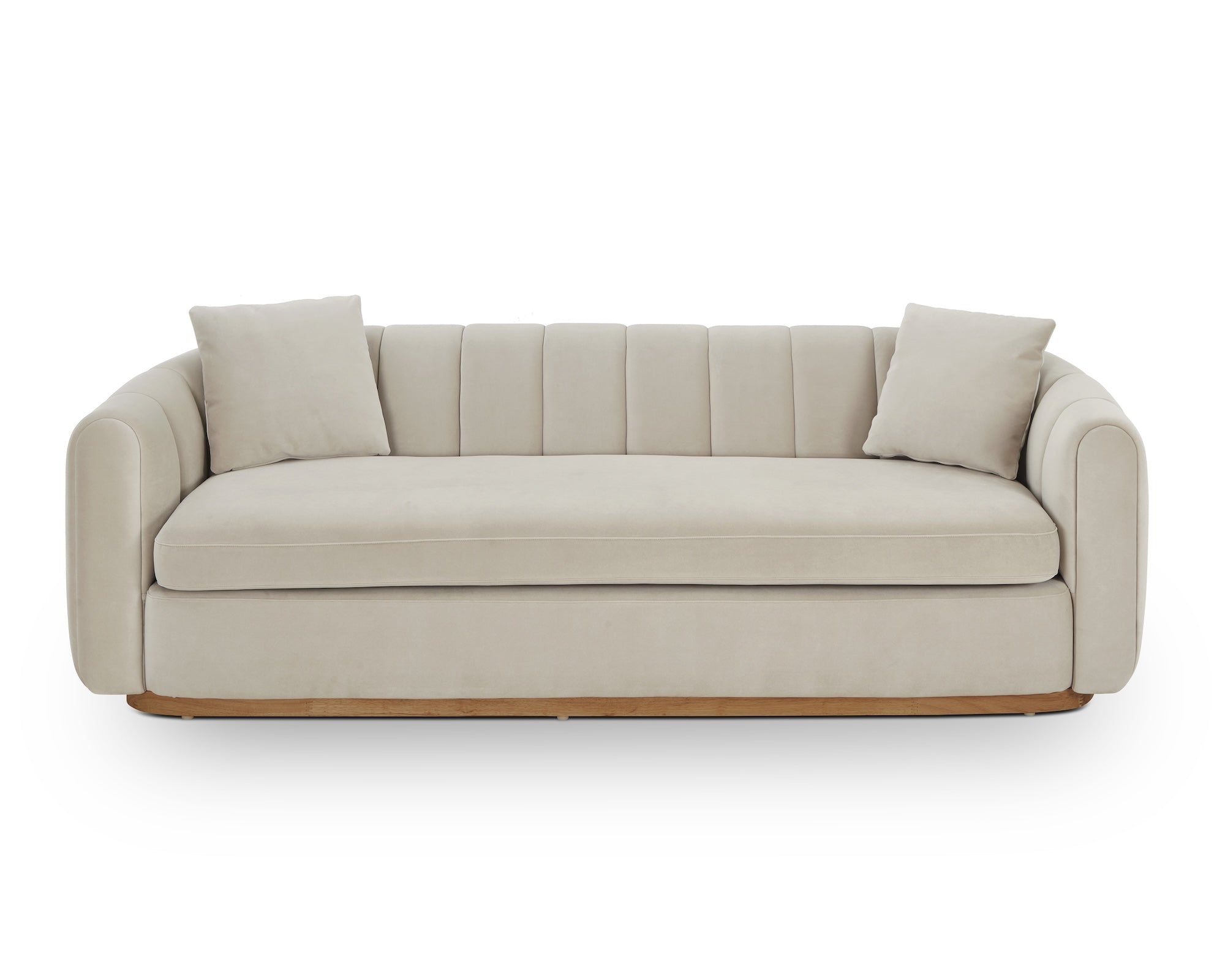 Arles 3 Seater Sofa - Melbourne Stone & Natural Wood