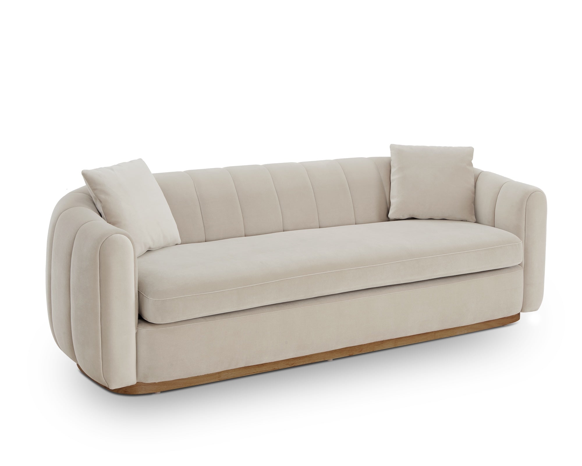 Arles 3 Seater Sofa - Melbourne Stone & Natural Wood