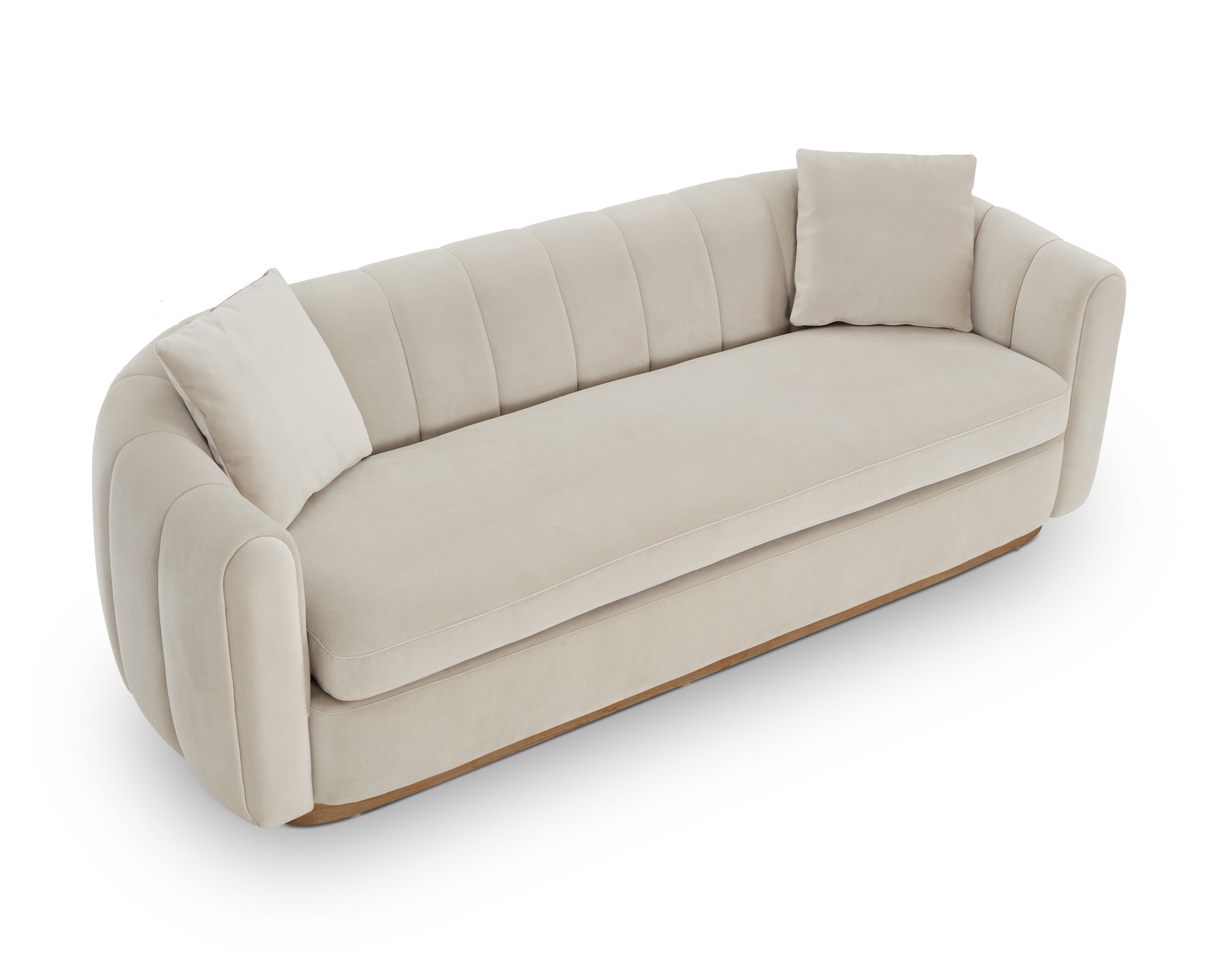 Arles 3 Seater Sofa - Melbourne Stone & Natural Wood