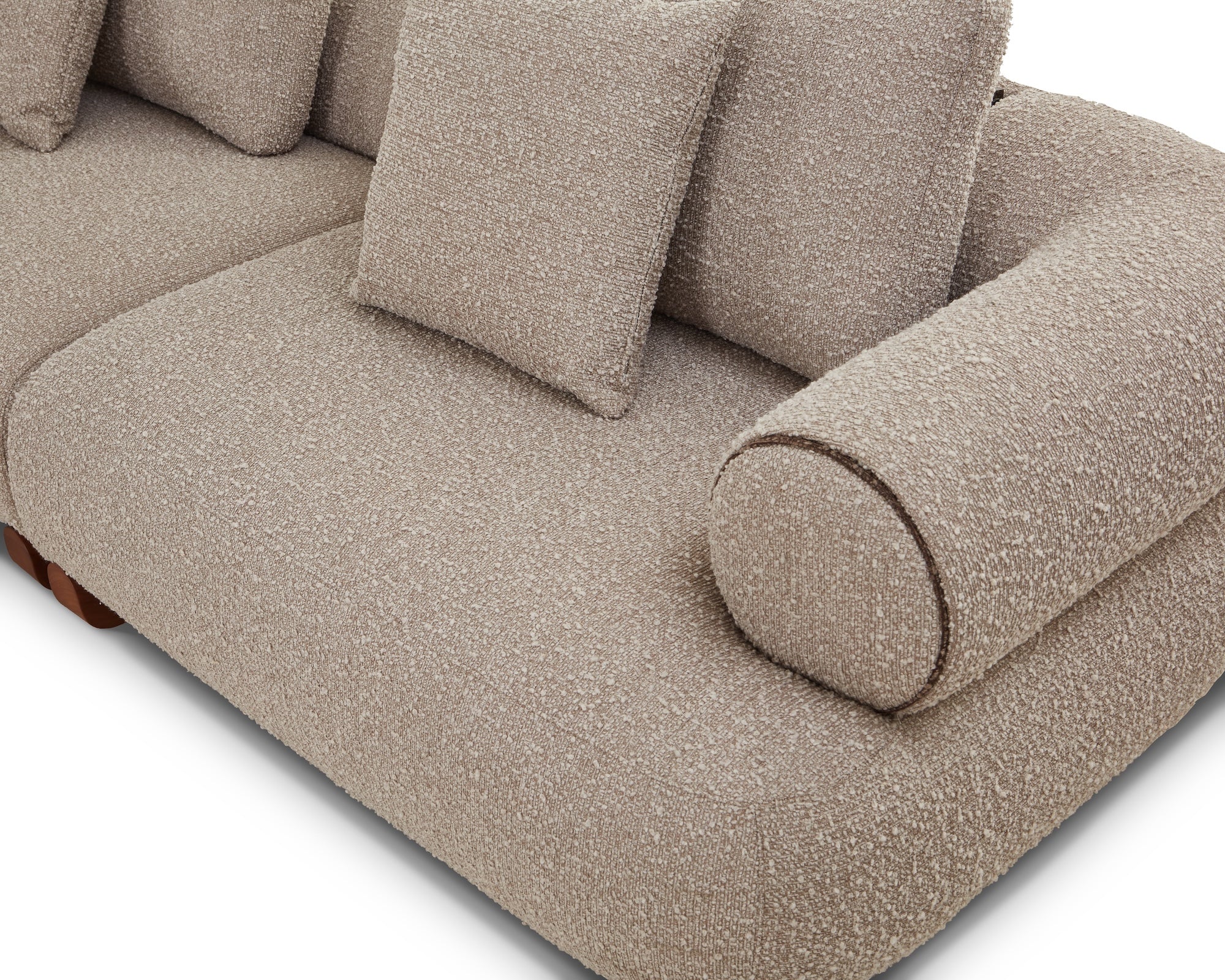 Cotto Modular Sofa Left - Amalfy Taupe & Middle Brown
