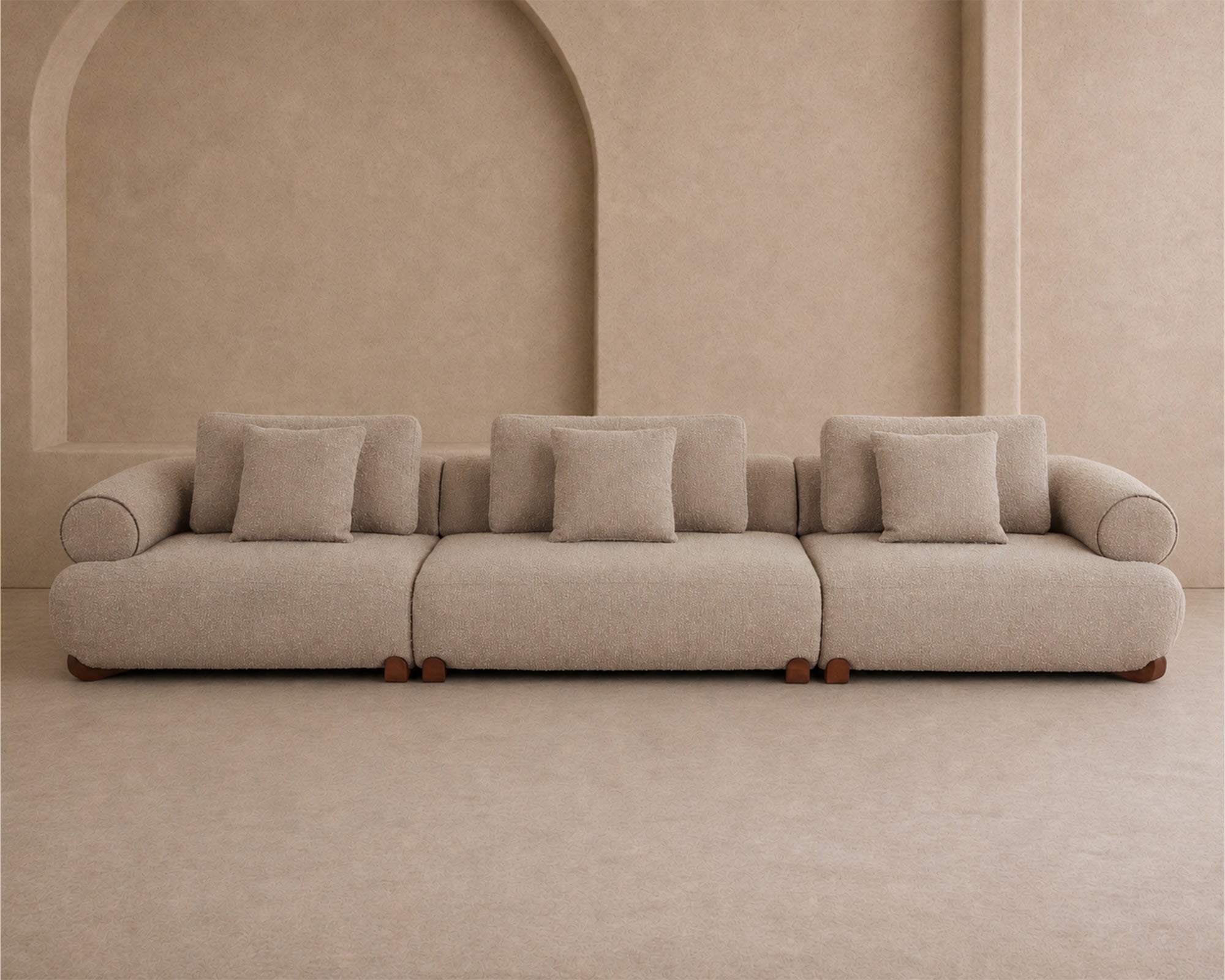 Cotto Modular Sofa Corner - Amalfy Taupe & Middle Brown