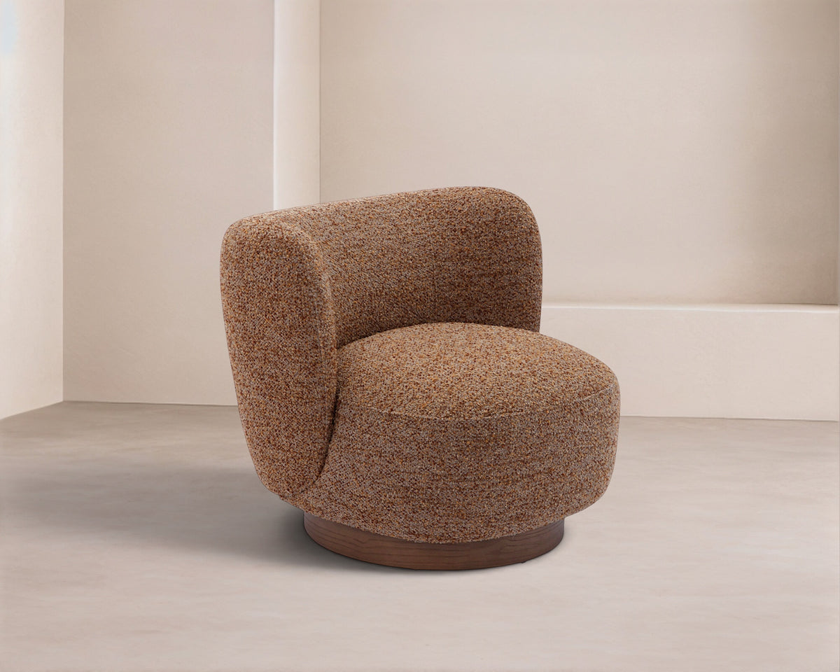 Bruno Swivel Occasional Chair - Norfolk Brown/Mid Brown
