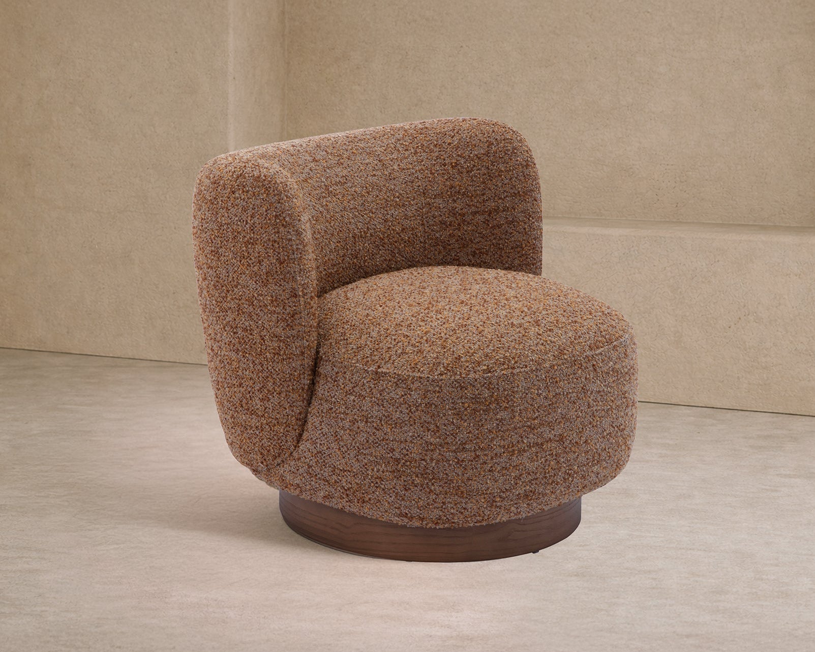 Bruno Swivel Occasional Chair - Norfolk Brown/Mid Brown