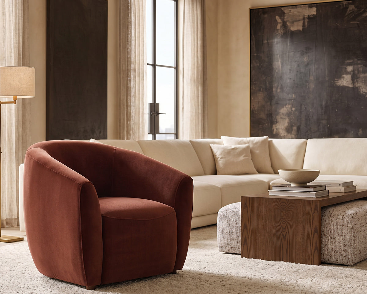 Magnus Occasional Chair - Kent Chocolate /Mid Brown