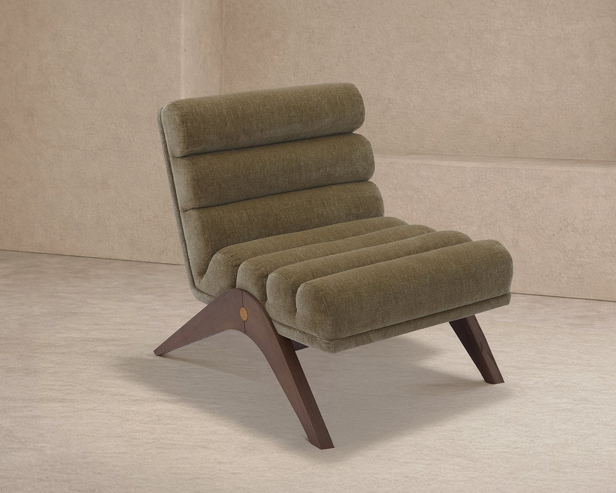 Charles Occasional Chair - Kenia Moss/Mid Brown