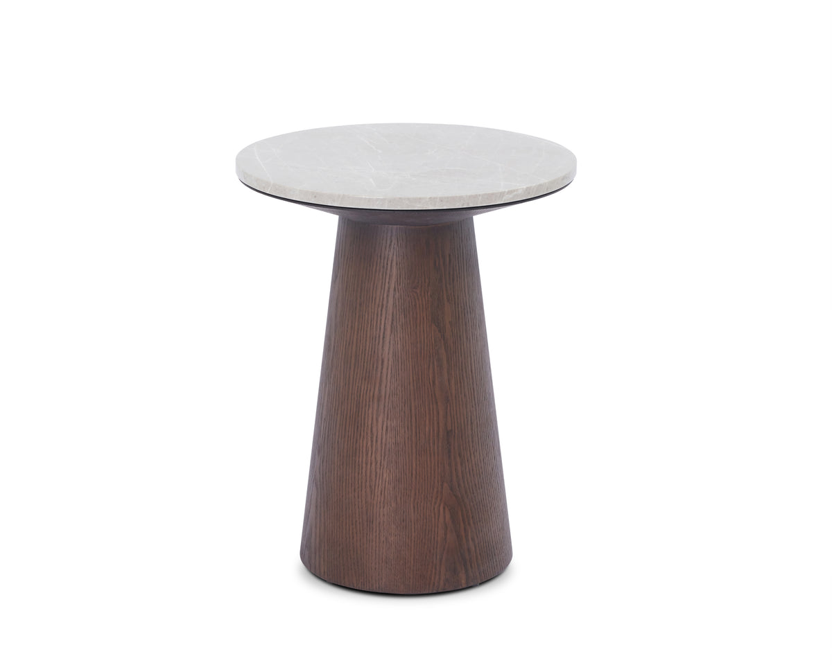 Emilio Side Table - Dark Brown & Beige Marble