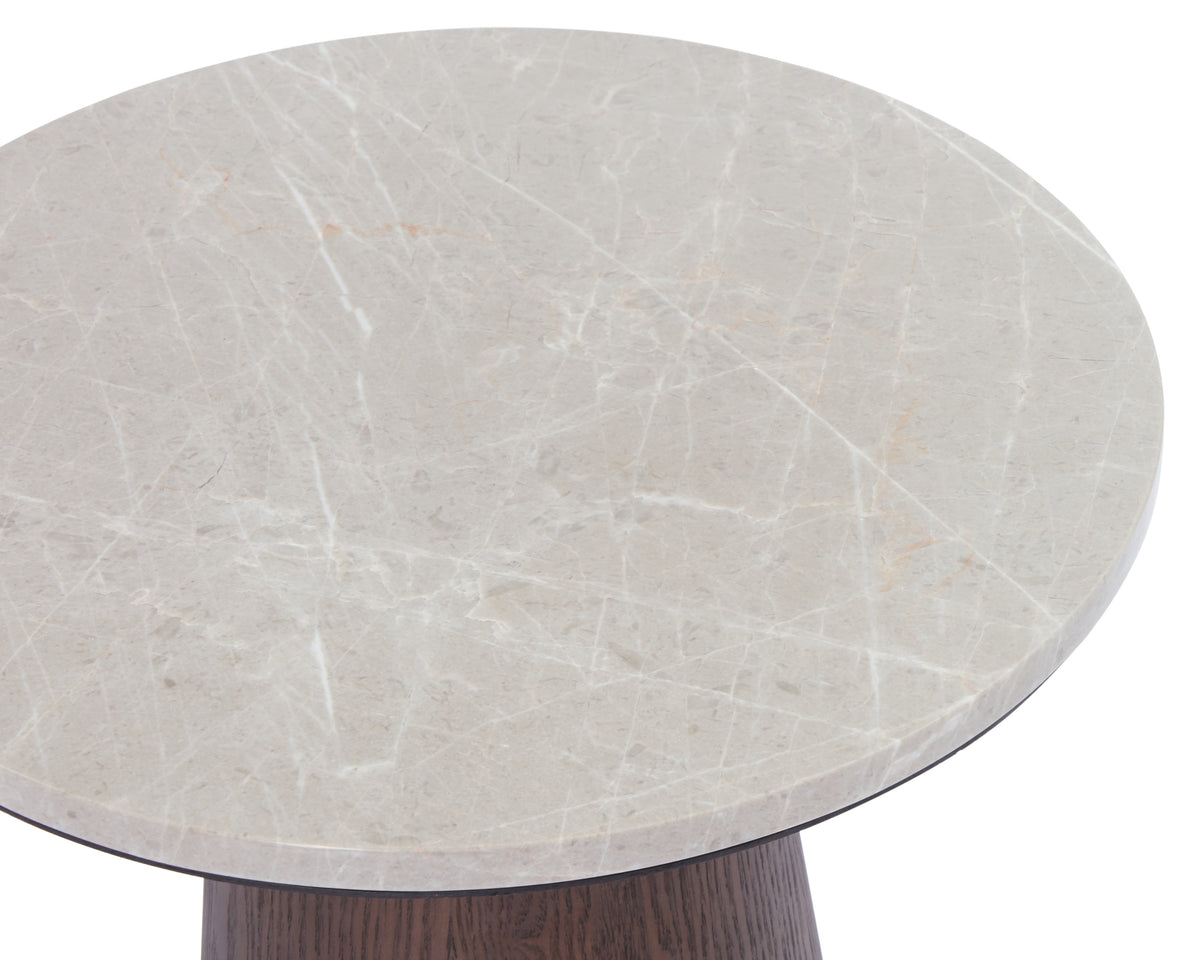 Emilio Side Table - Dark Brown & Beige Marble